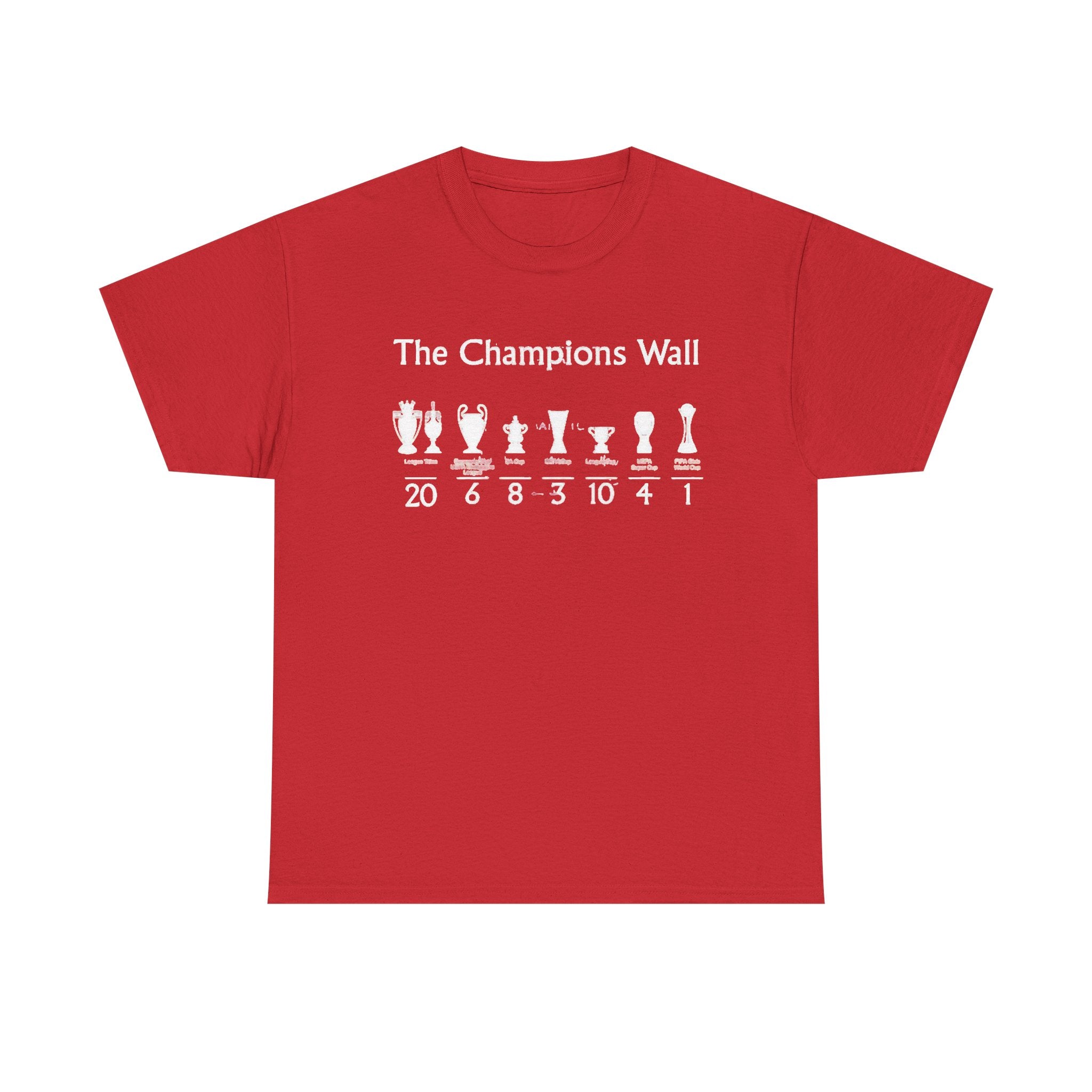 Liverpool The Champions Wall T-Shirt – Soccer/Football Trophy Timeline Tee