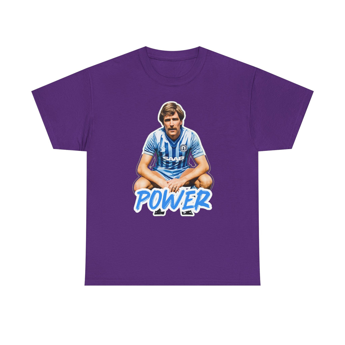 Paul Power Manchester City Legend Player Graphic Tee — Retro Football Jersey Design