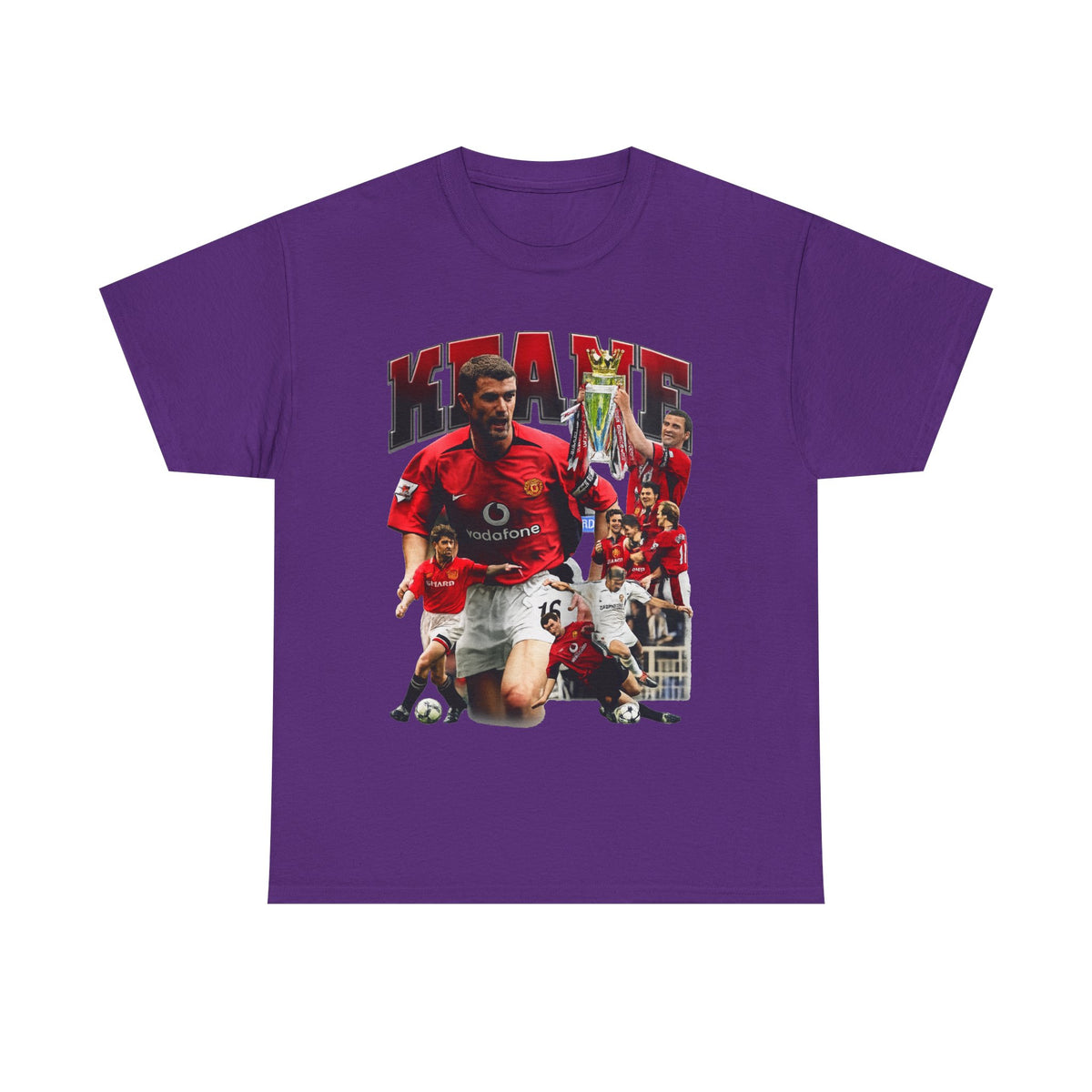 Roy Keane Football Legens Collage Tee — Retro Man United Tribute Shirt