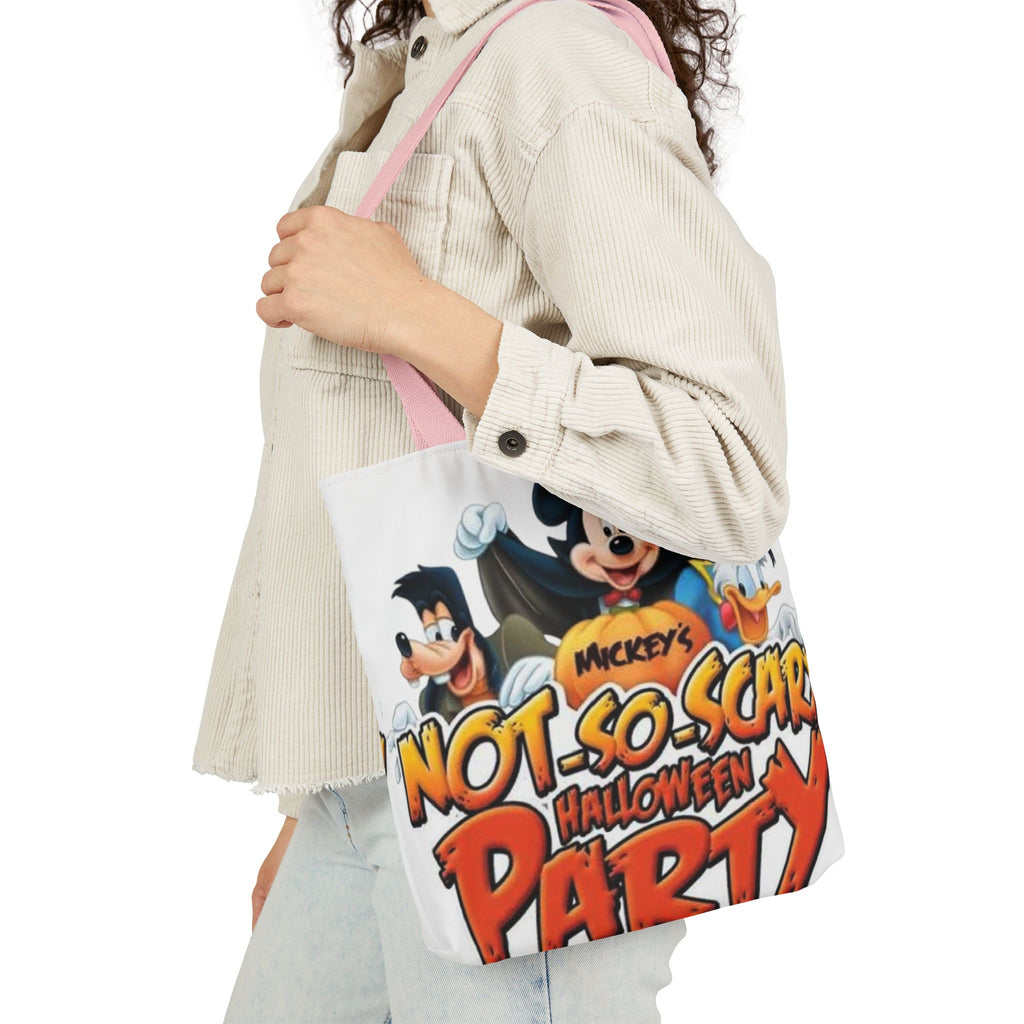 Halloween Party Canvas Tote Bag — "Not-So-Scary Halloween Party" Graphic