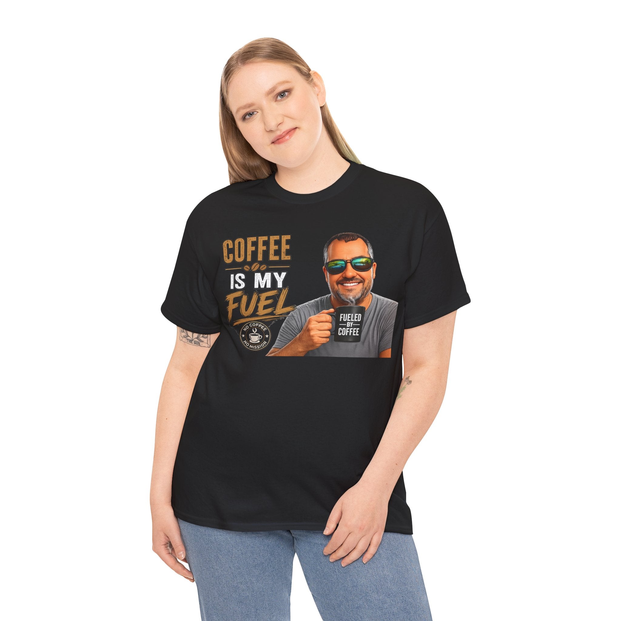Coffee Is My Fuel T-Shirt — Funny Coffee Lover Tee with Mug Graphic