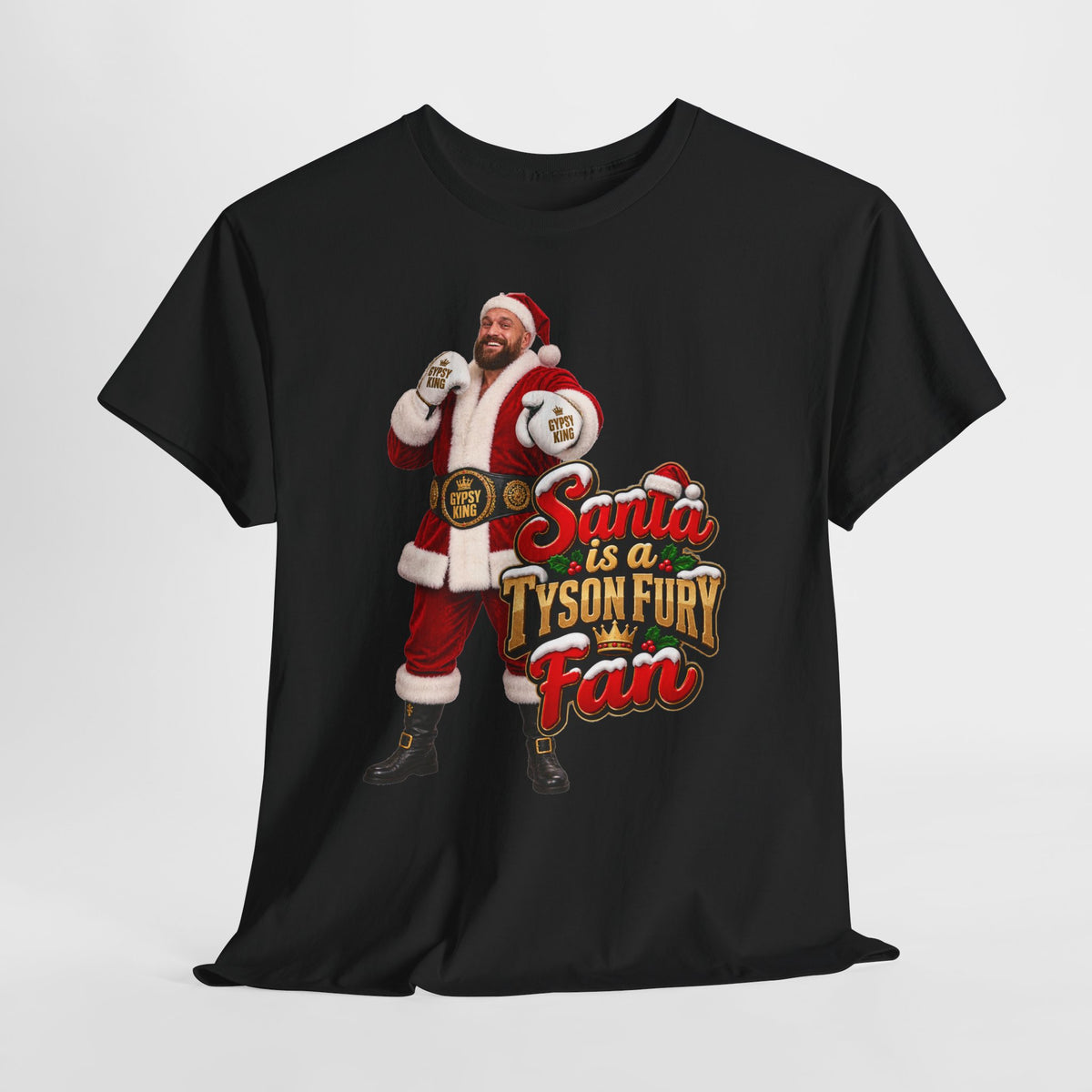 Santa is a Tyson Fury Fan Cotton T-Shirt / Tee