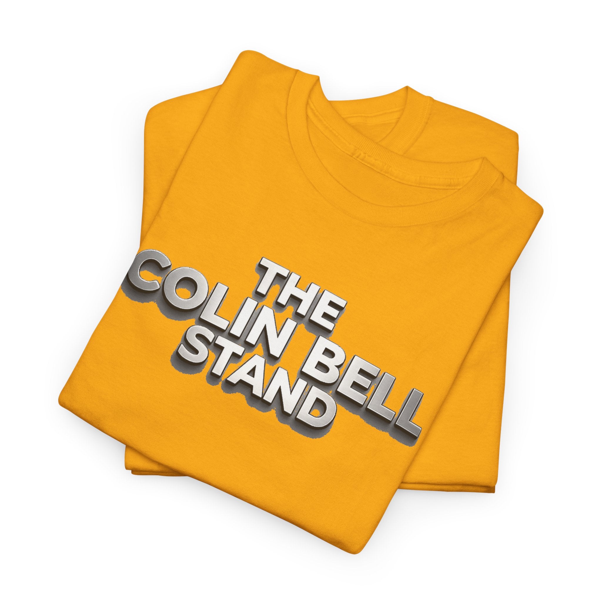 T-Shirt — “The Colin Bell Stand” Retro Chrome Text Tee