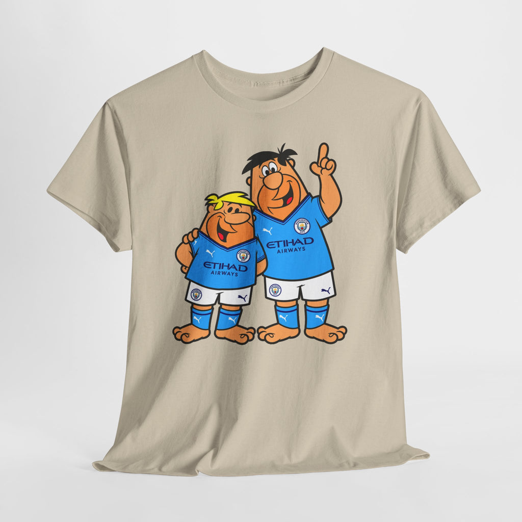 Manchester City The Flintstones Etihad Airways Cartoon Cotton T-Shirt