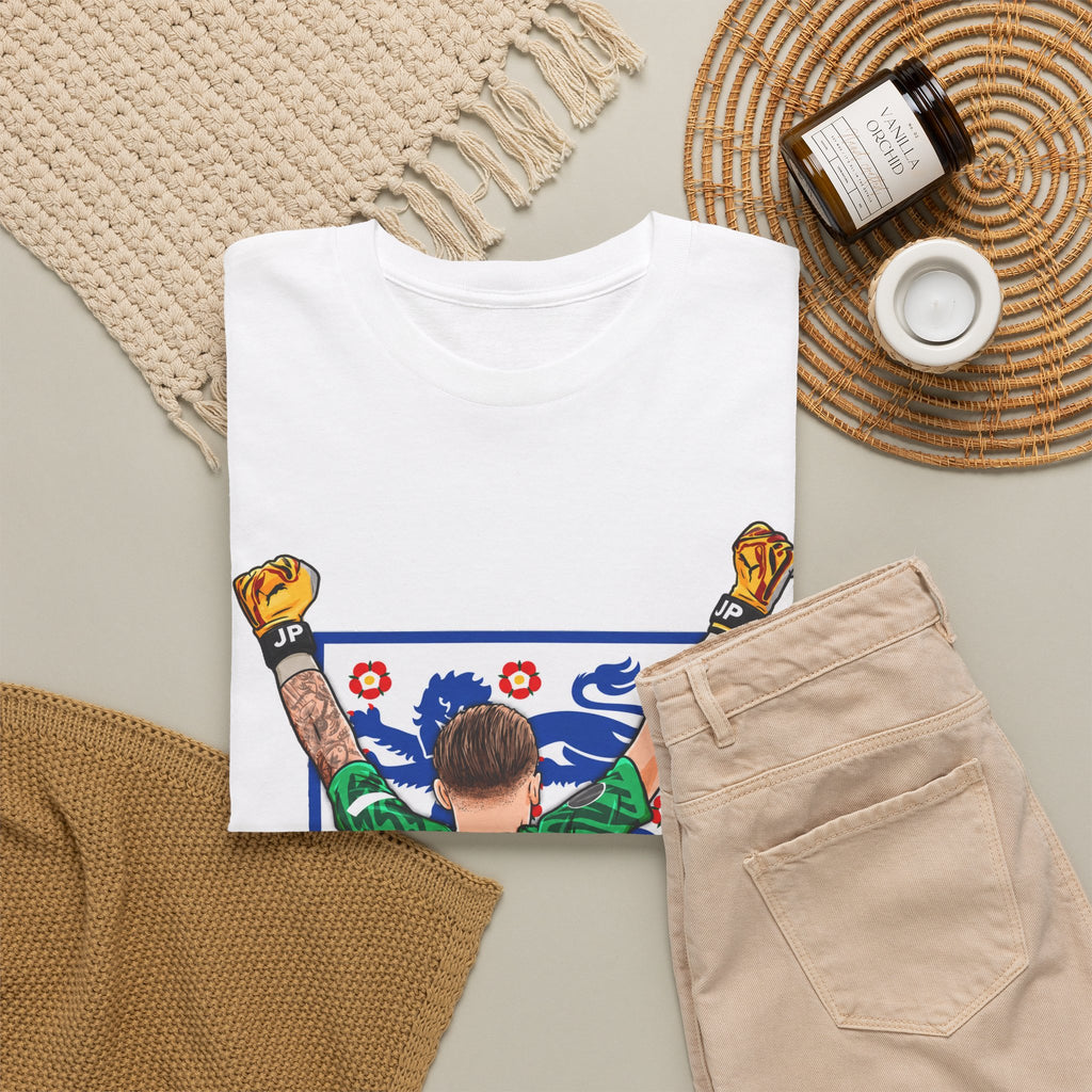 Pickford England Number 1 Goalkeeper Graphic Tee — Victory Pose Jersey Design