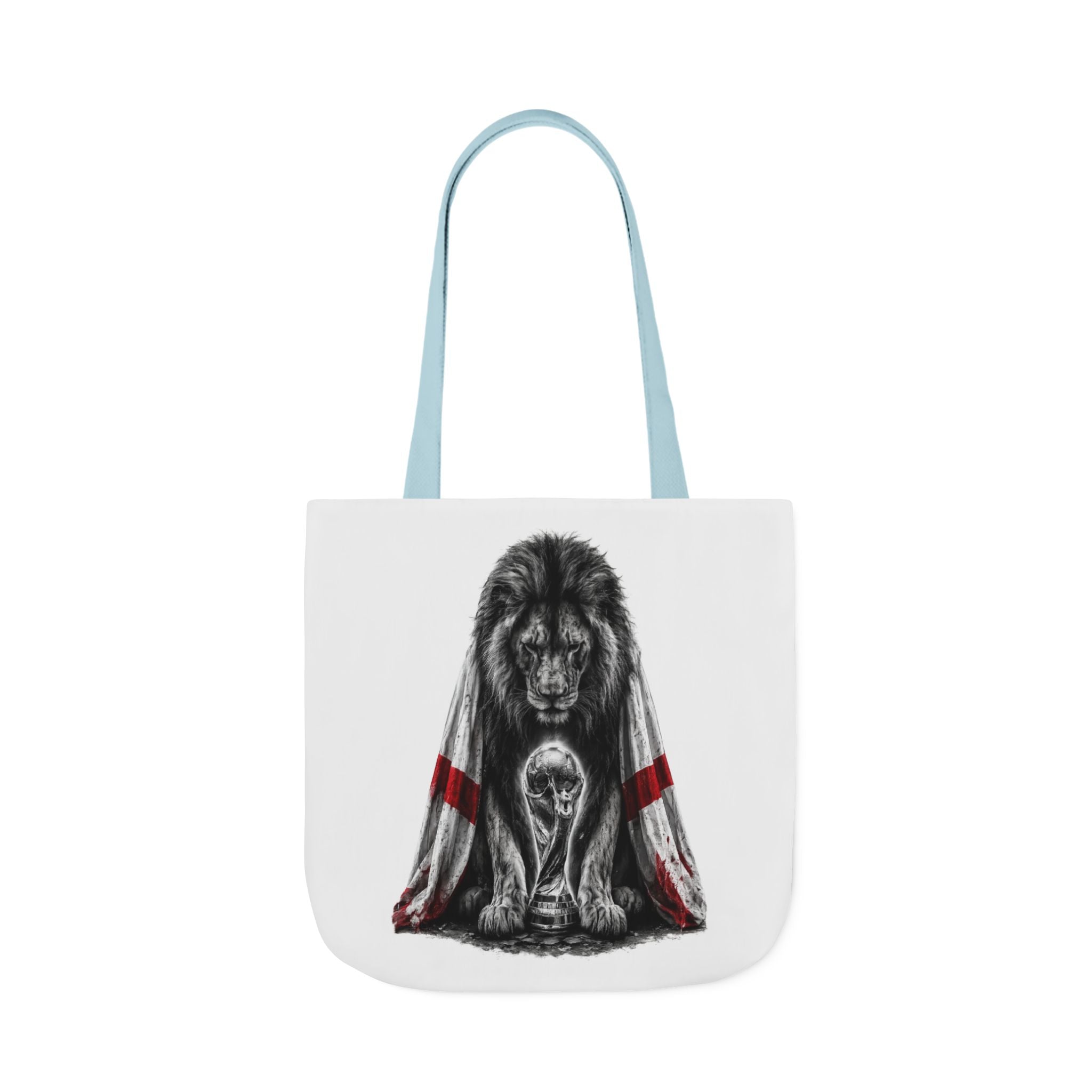 England Lion Guardian Canvas Tote — Protective Lion & Cub Illustration Tote Bag