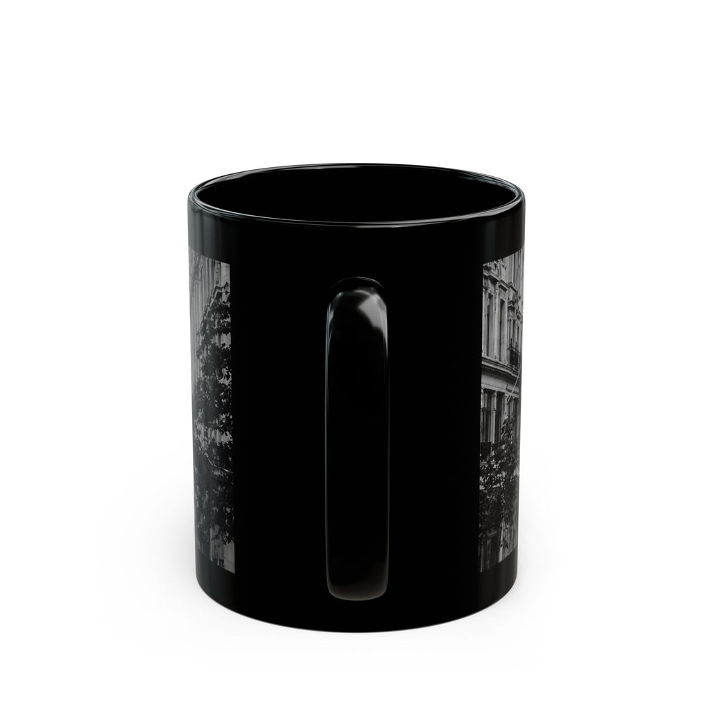 London Street Union Jack Street Scene Black Mug (11oz, 15oz) — London Flags Coffee Cup