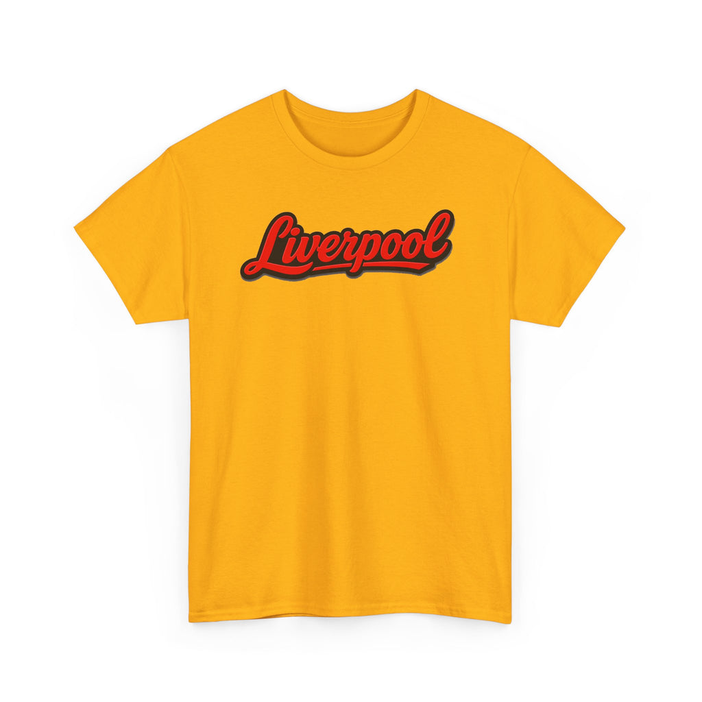 Liverpool Script T-Shirt — Retro Red Script Football Fan Tee