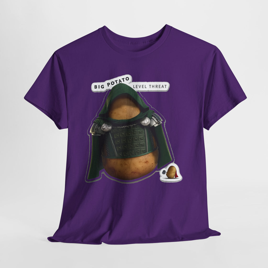 Big Potato "Level Threat" Doom Tee — Funny Potato Soldier Graphic T-Shirt