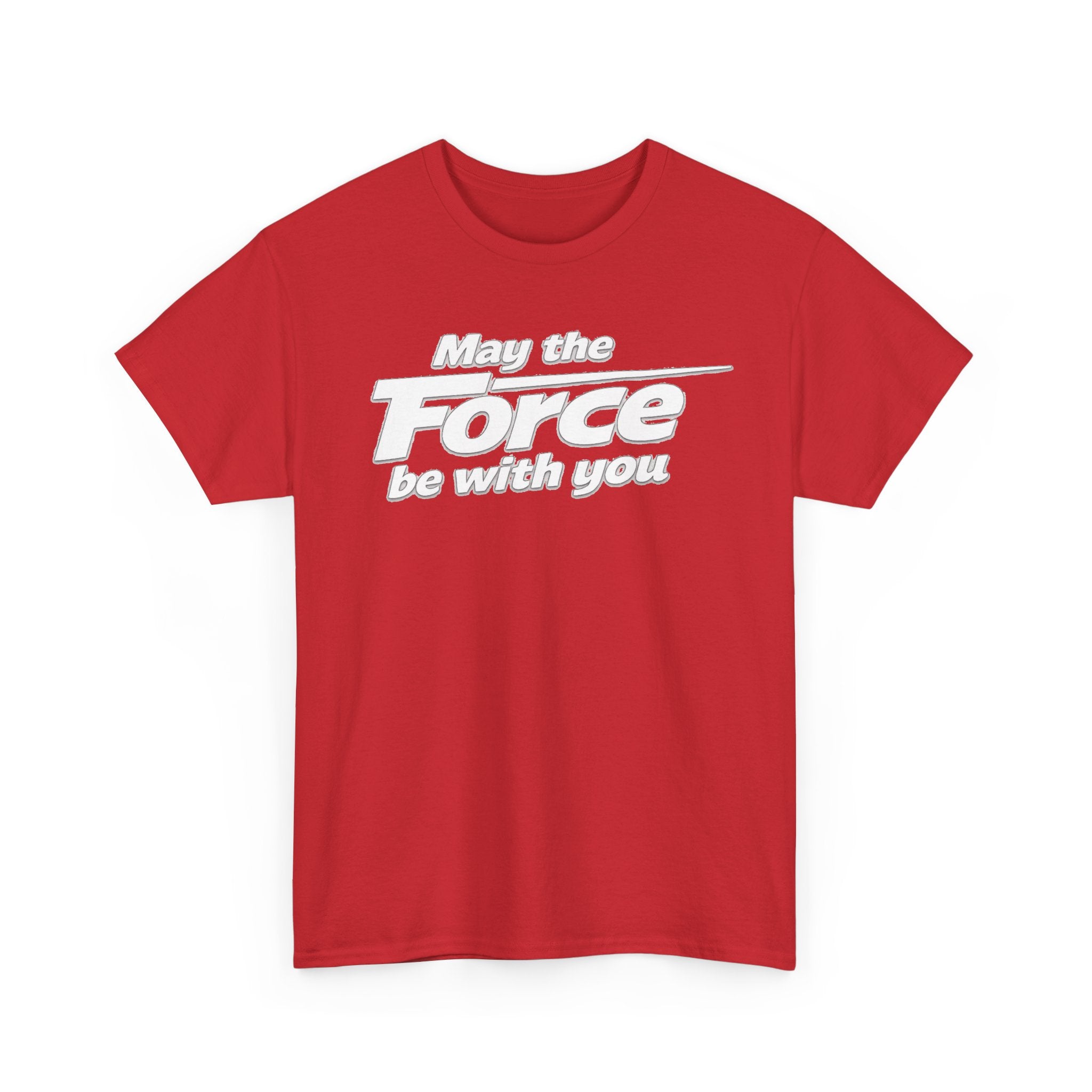 "May the Force Be With You" Retro Embossed Graphic T‑Shirt —