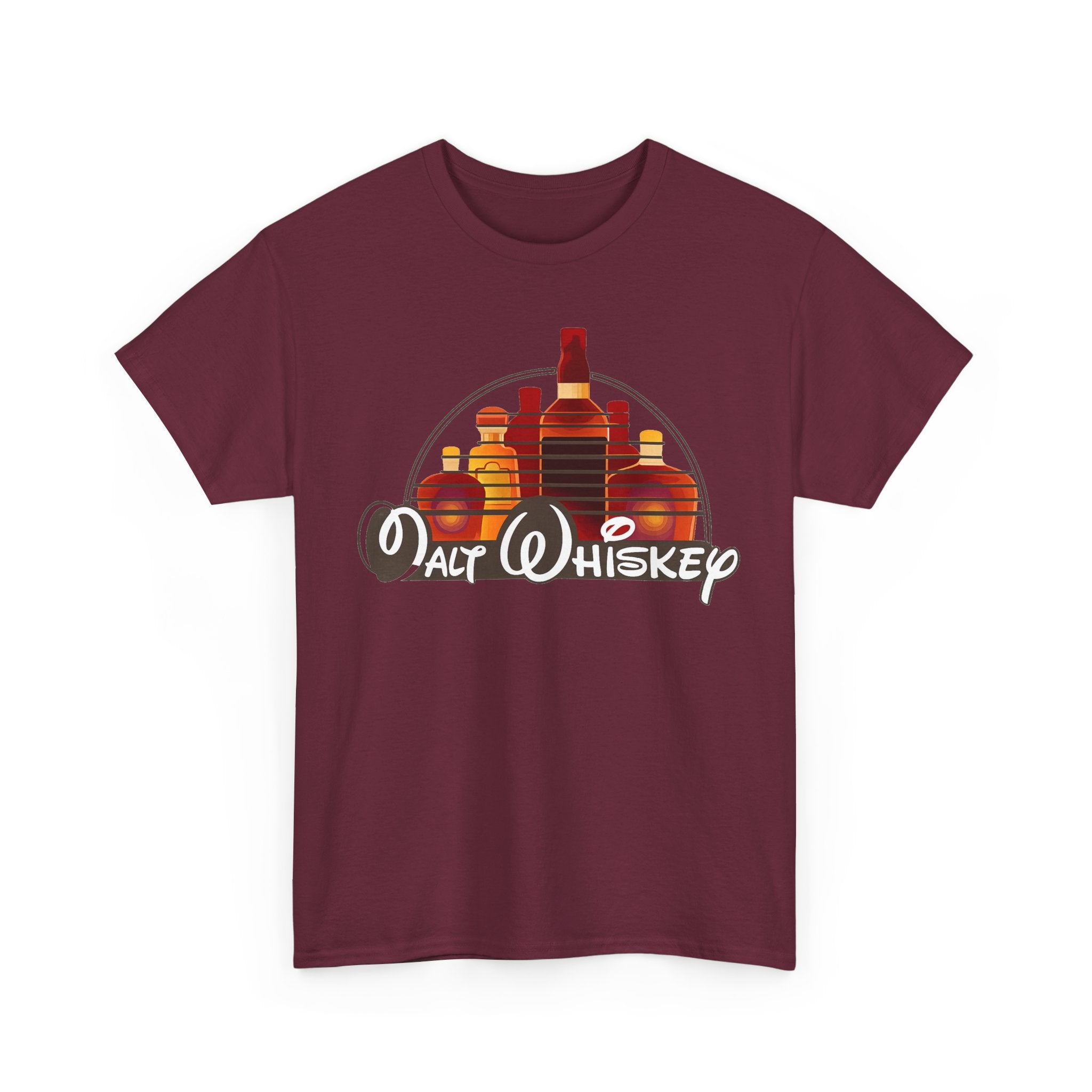 Whiskey Bottle Graphic Tee — Walt Whiskey Retro Bar Shirt