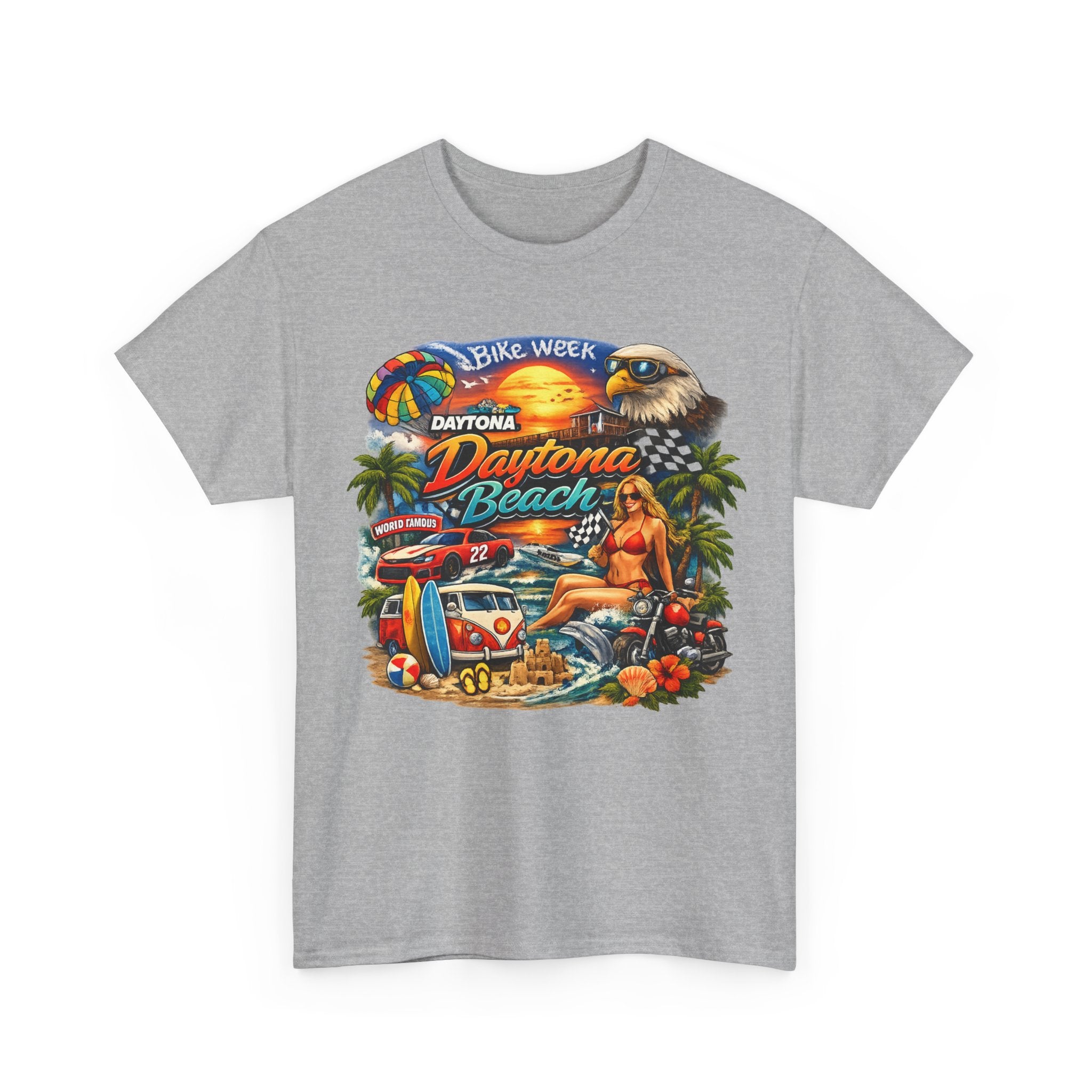 Daytona Beach Vintage Surf T-Shirt — Retro Sunset Palm Beach Tee
