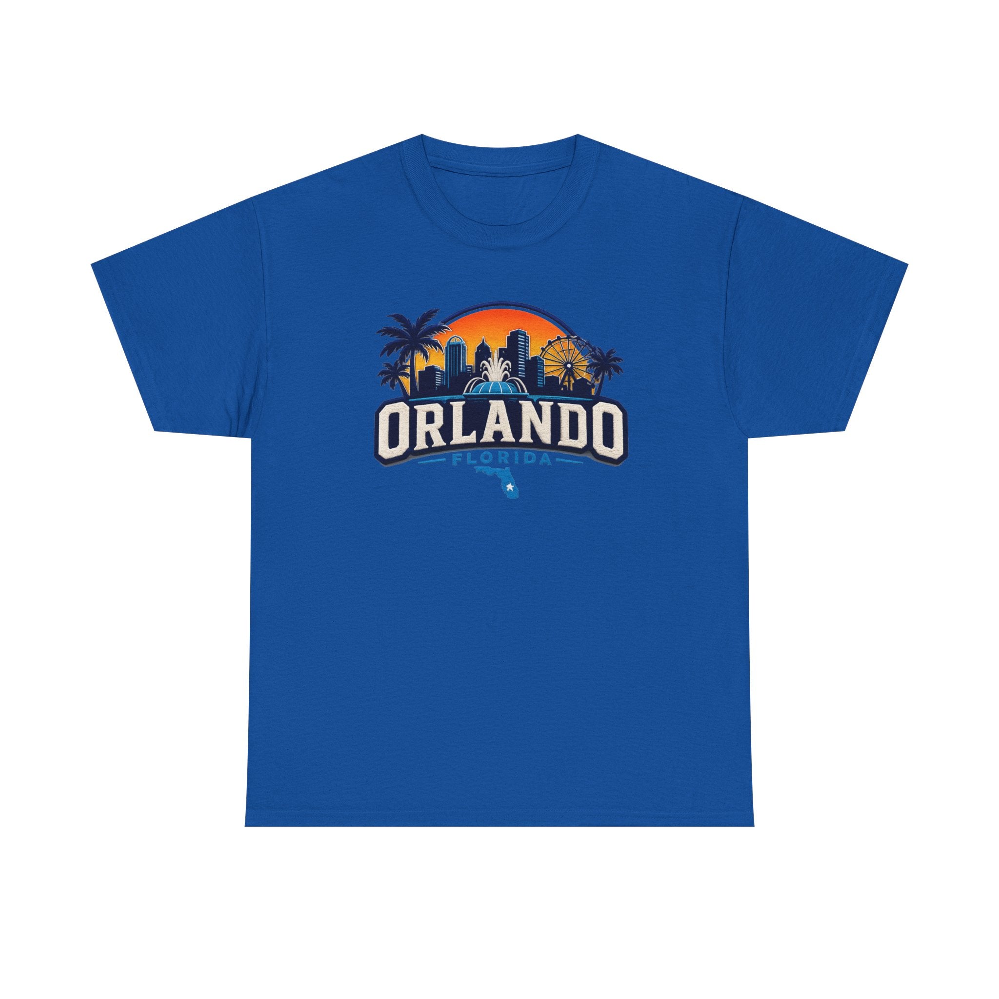 Orlando Florida Sunset T-Shirt — Retro Skyline & Palm Tree Vacation Tee