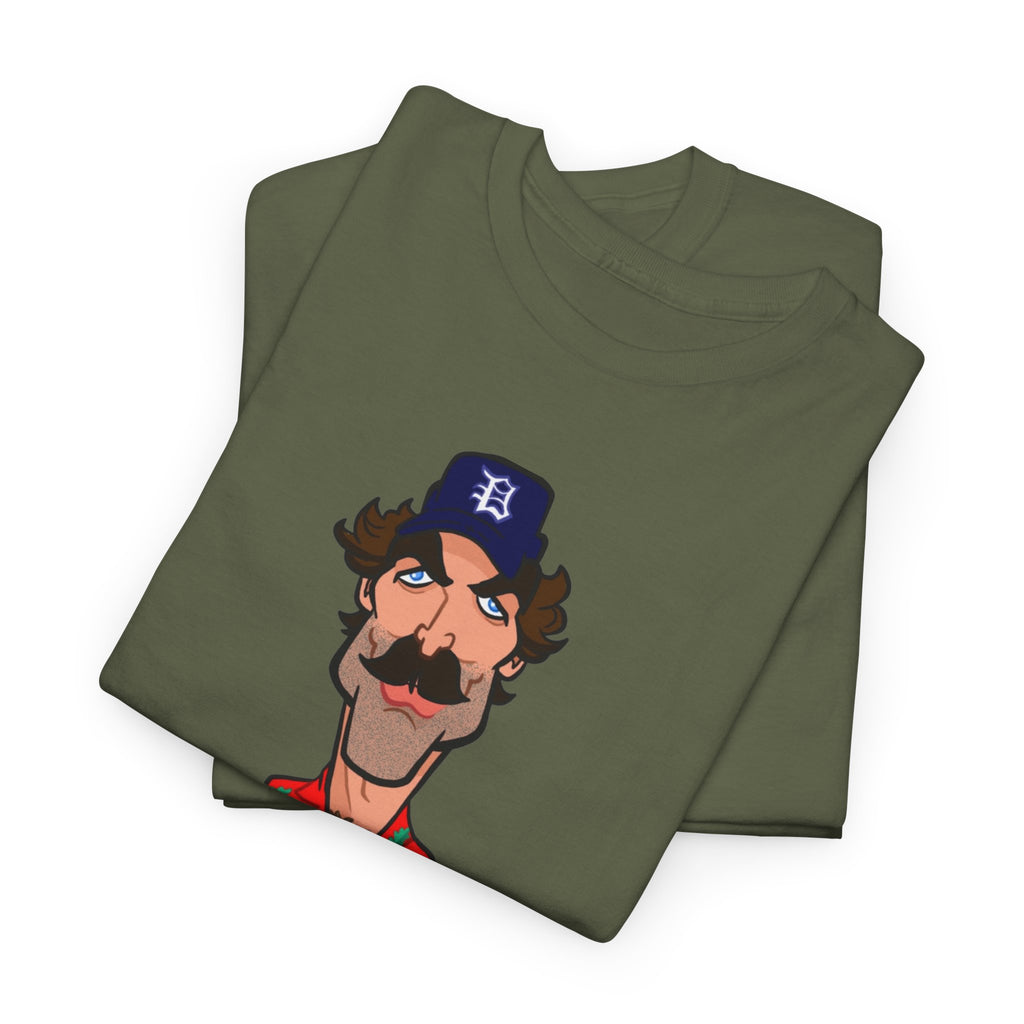 Magnum PI Retro Caricature T-Shirt — Retro Mustache Hat Portrait Tee