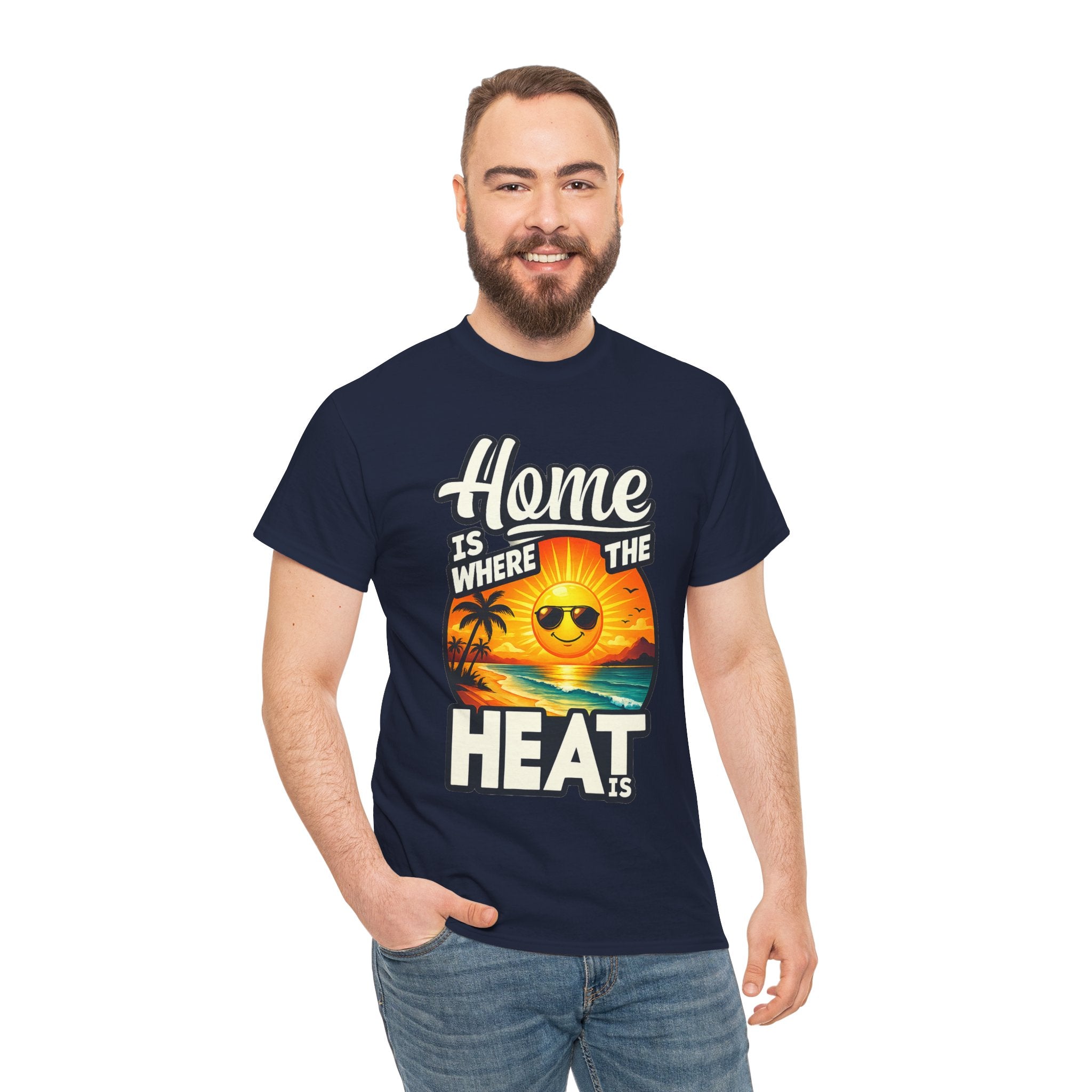 Home Is Where The Heat Is T-Shirt — Retro Beach Sunset Tee