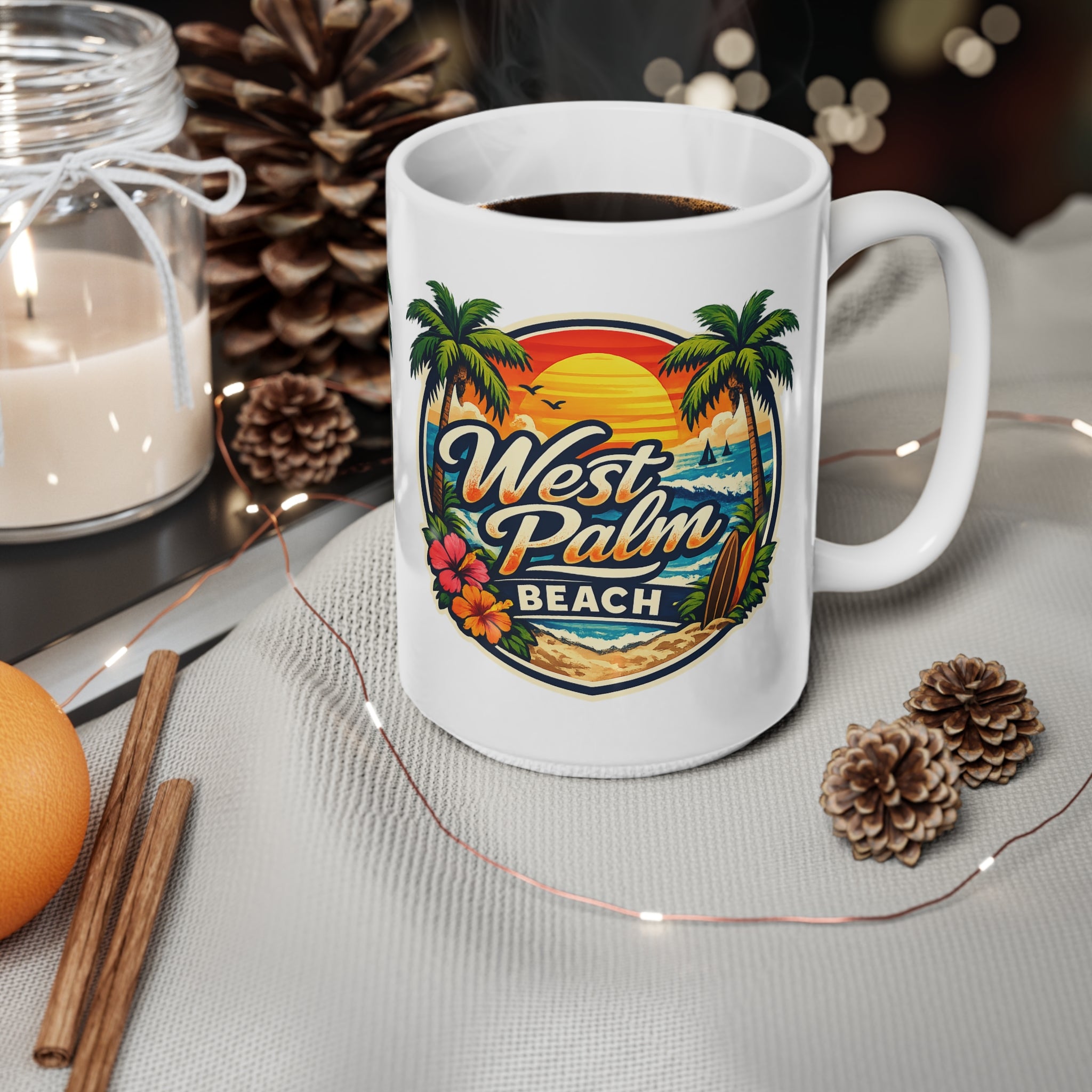 West Palm Beach Ceramic Coffee Cups, 11oz, 15oz