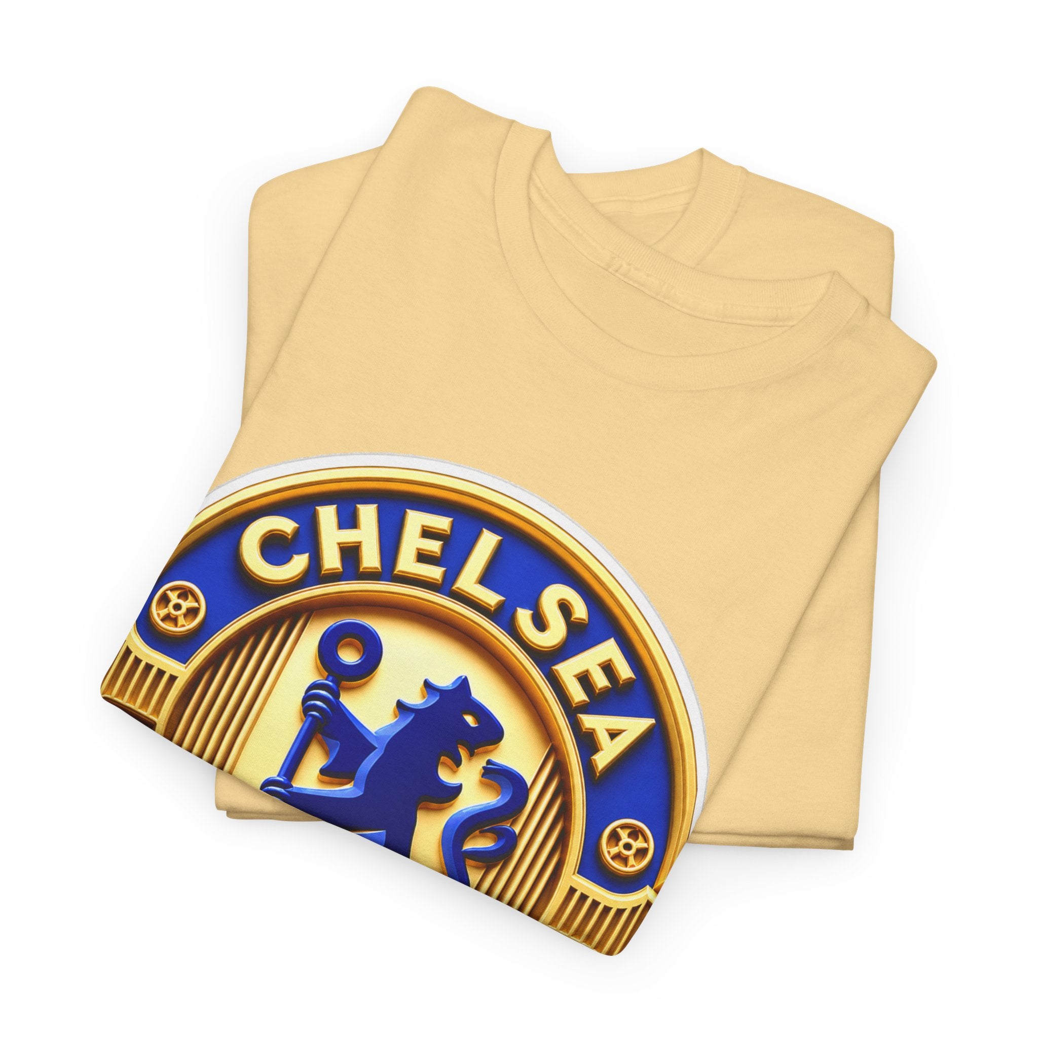 Chelsea Football Club Crest Tee — Retro Blue & Gold Soccer Emblem T-Shirt