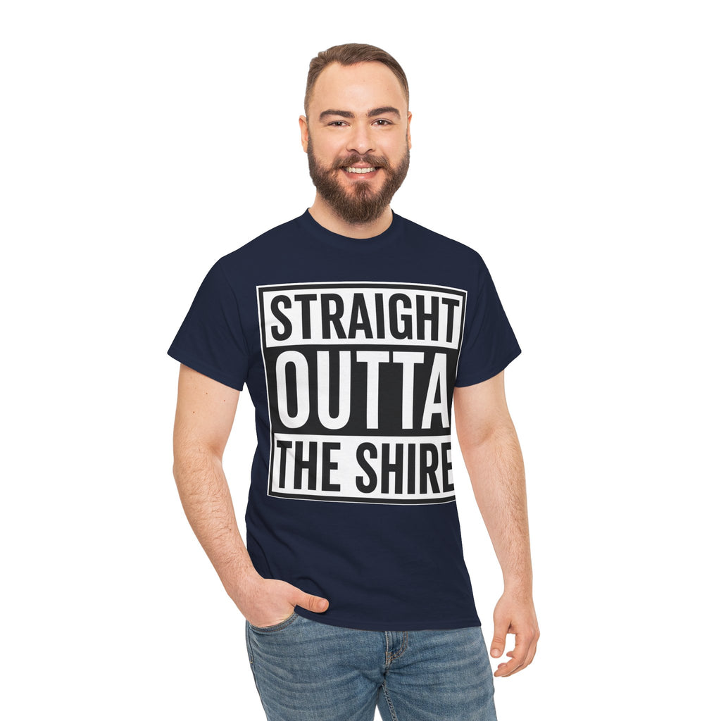 T-Shirt — "Straight Outta The Shire" Funny Hobbit Travel Tee
