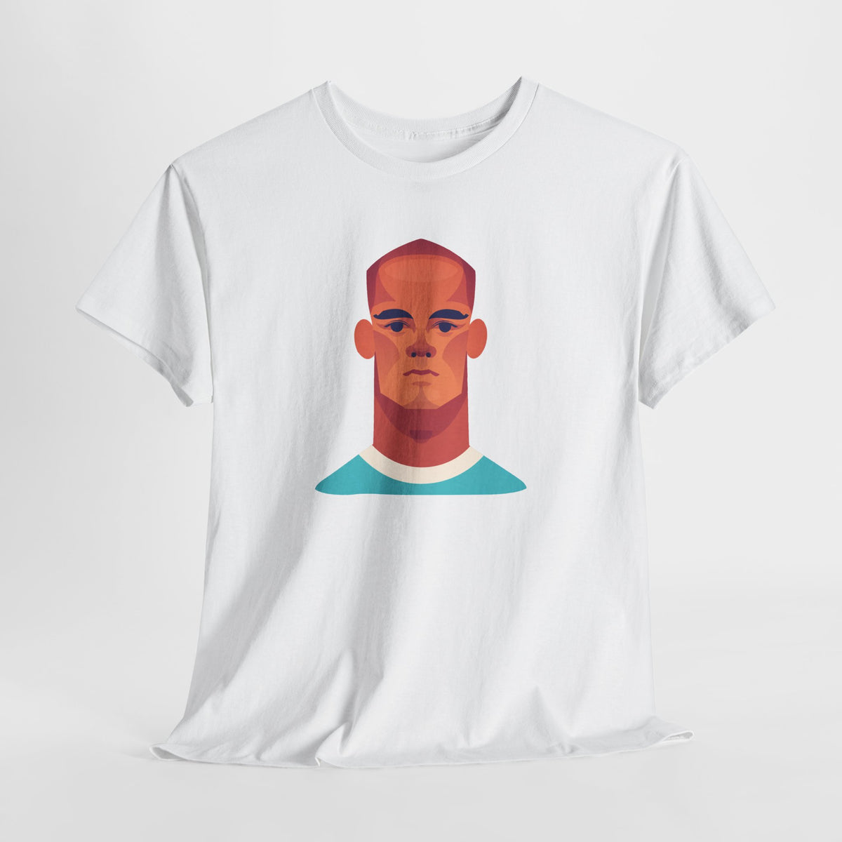 Vinny Kompany Manchester City Legend Minimalist Portrait Tee — Bold Stylized Face Graphic T-Shirt
