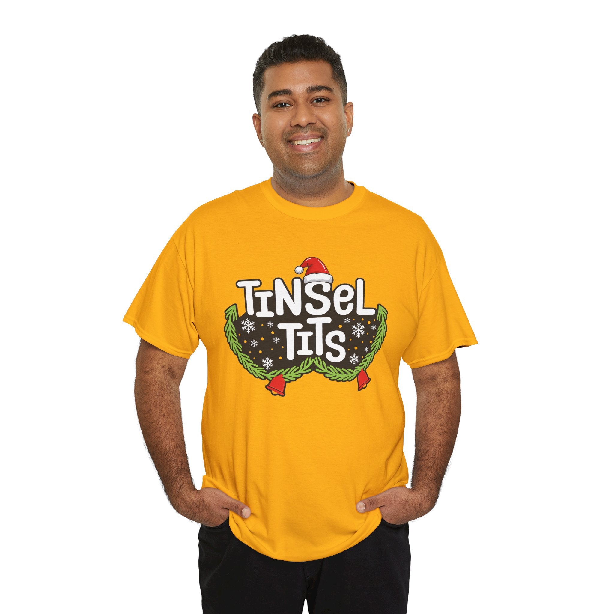 T-Shirt — "Tinsel Tits" Funny Christmas Wreath Holiday Tee