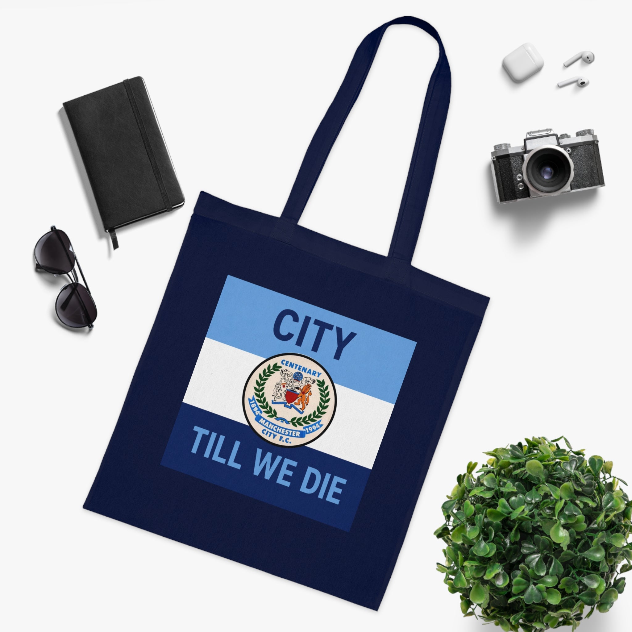 City Till We Die Cotton Tote - Football Fan Flag Tote Bag