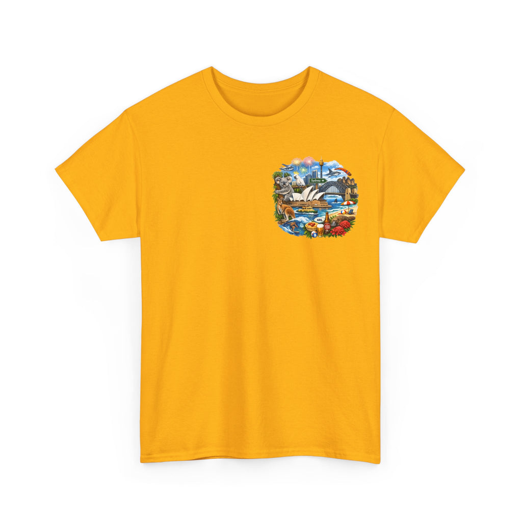 T-Shirt — Sydney Landmark Collage Tee (Opera House, Harbour Bridge, Koala & Beach Scene)