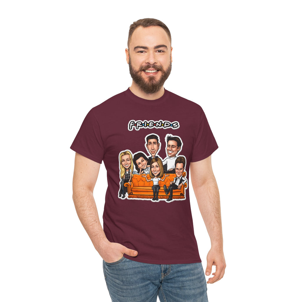 Friends TV Show Cartoon Cast T-Shirt — Iconic Couch Graphic Tee