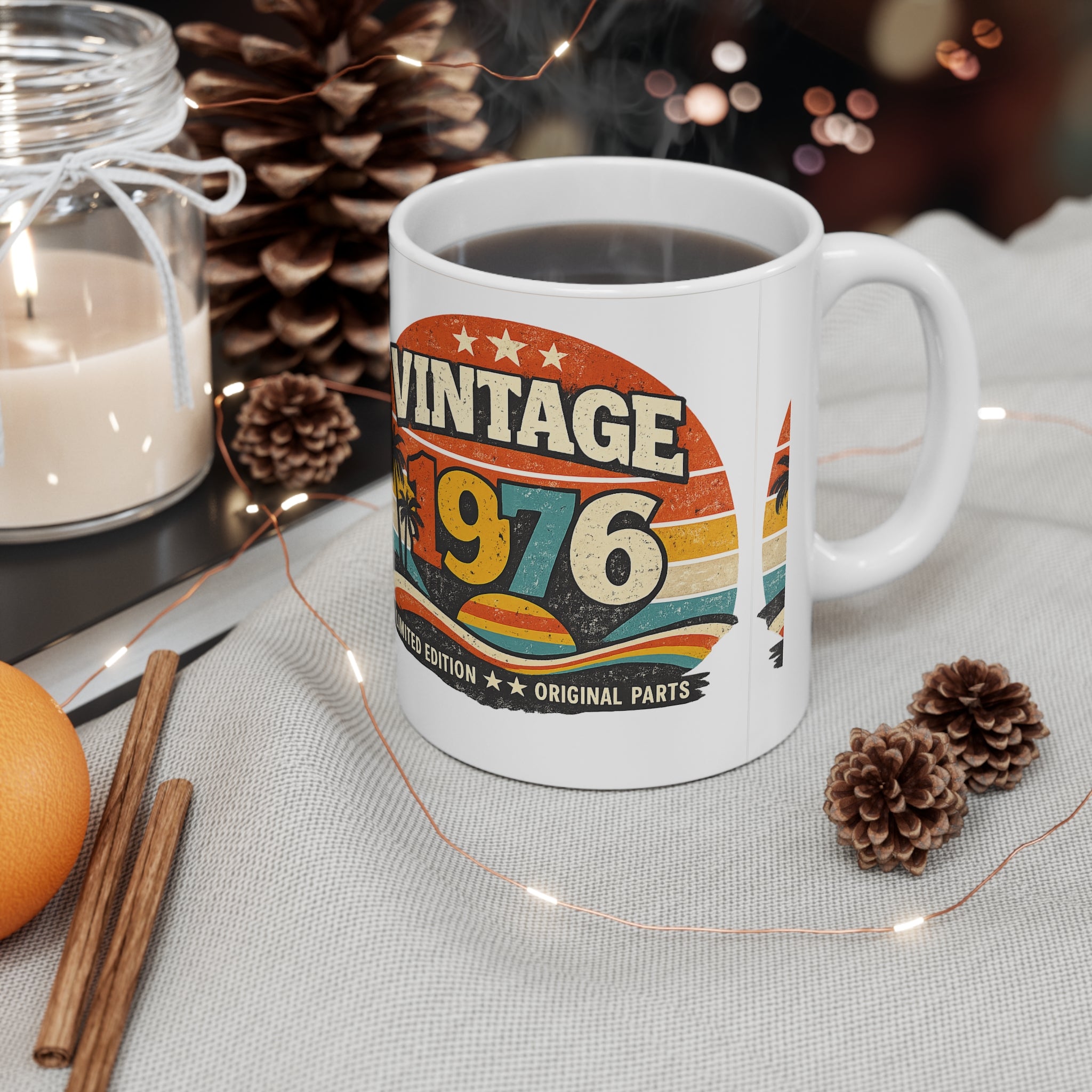 Vintage 1976 Coffee Mug — Retro Sunset Palm 11oz/15oz