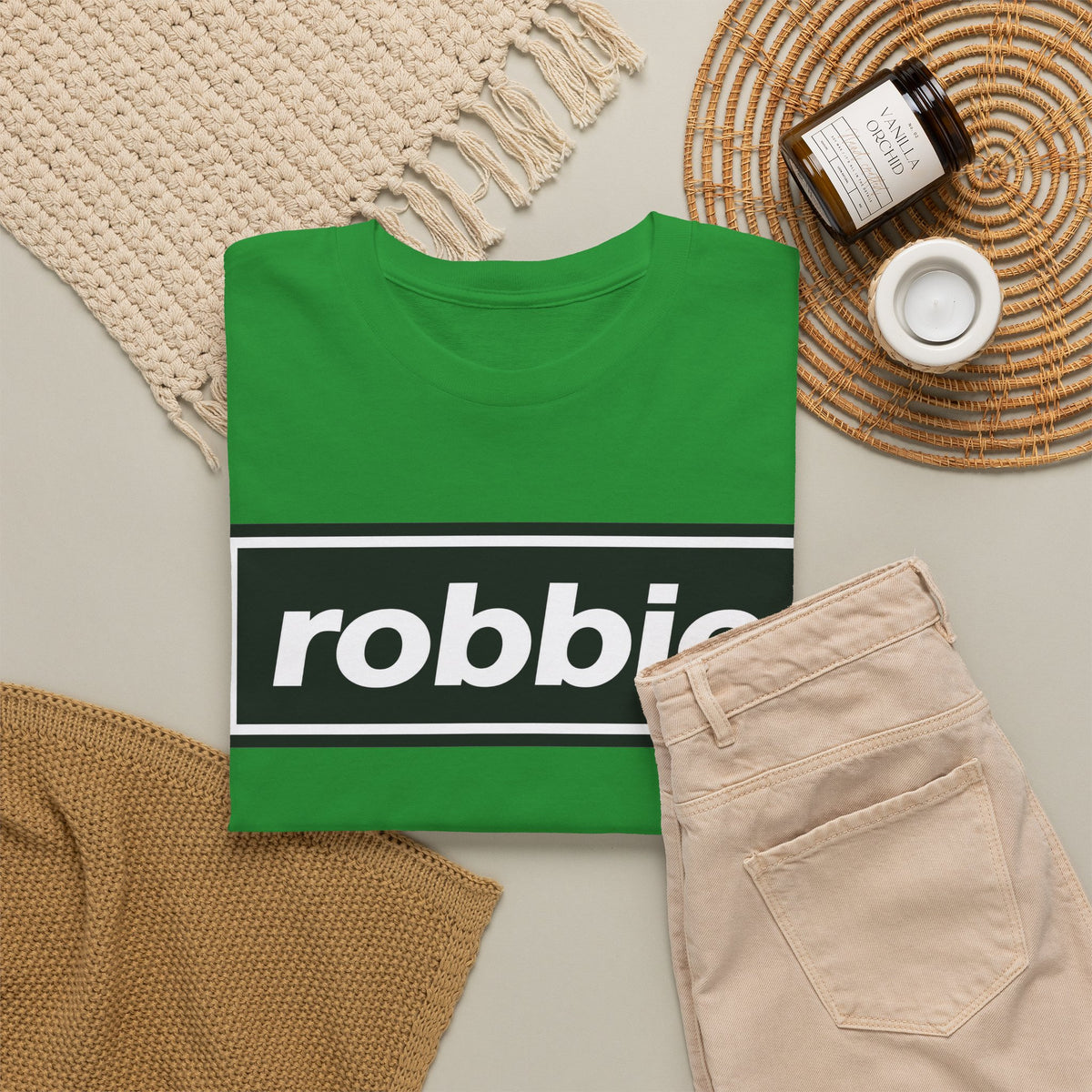 Robbie Inspired Cotton T-Shirt — Minimal Black Box Logo T-Shirt