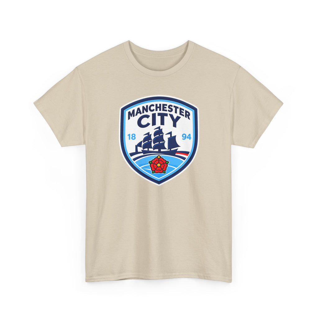 Manchester City Inspired Crest Cotton T-Shirt