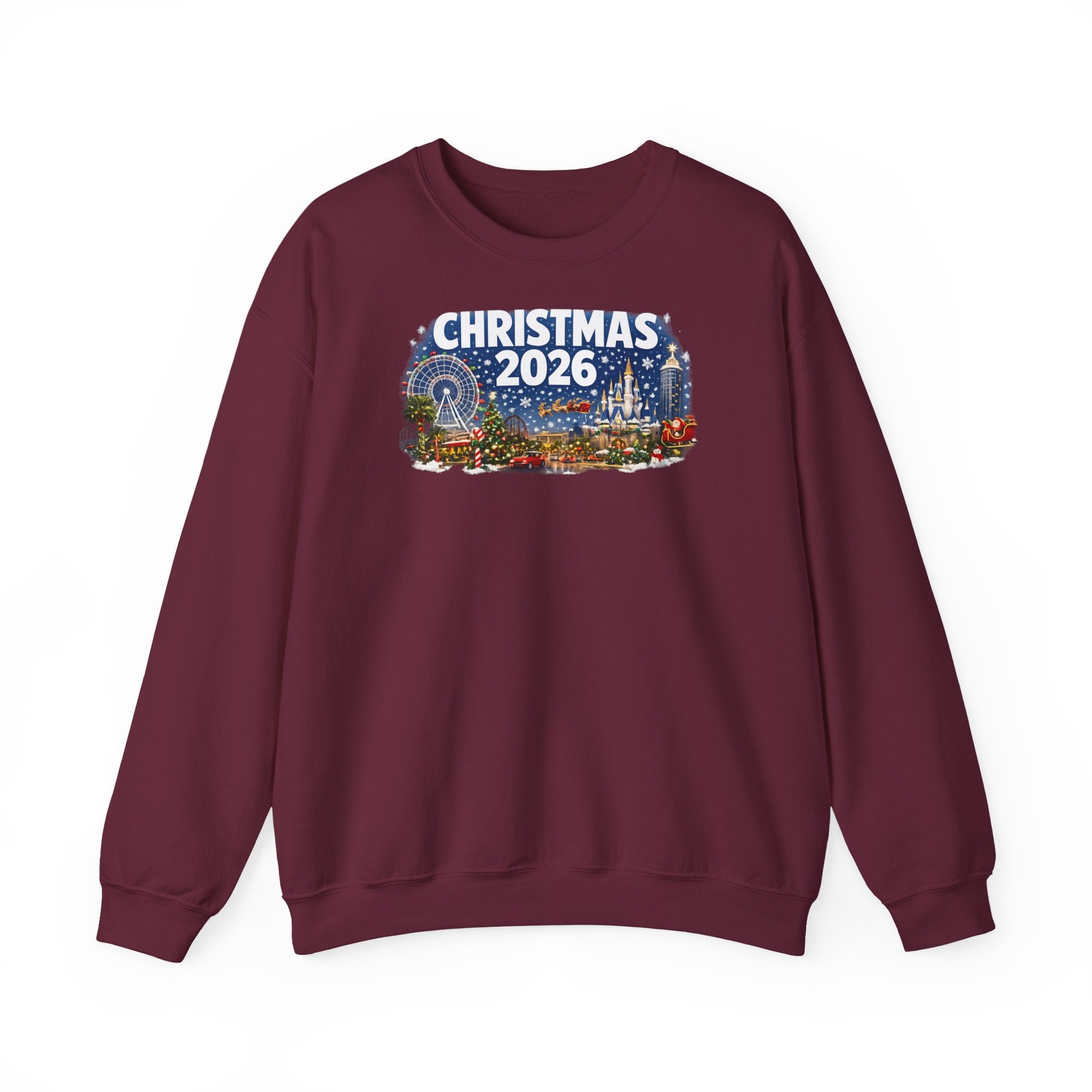 Christmas 2026 Holiday Sweatshirt – Festive Winter Cityscape Crewneck
