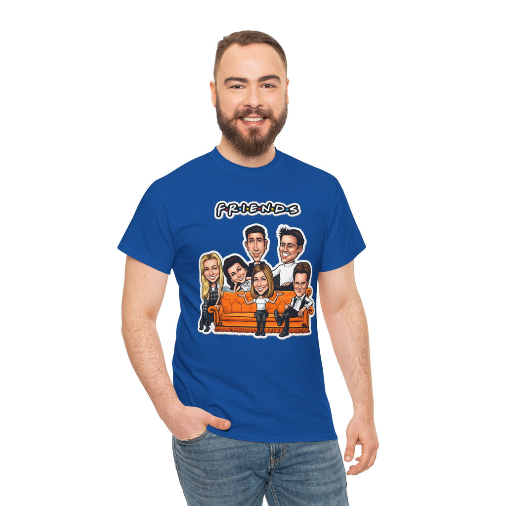 Friends TV Show Cartoon Cast T-Shirt — Iconic Couch Graphic Tee