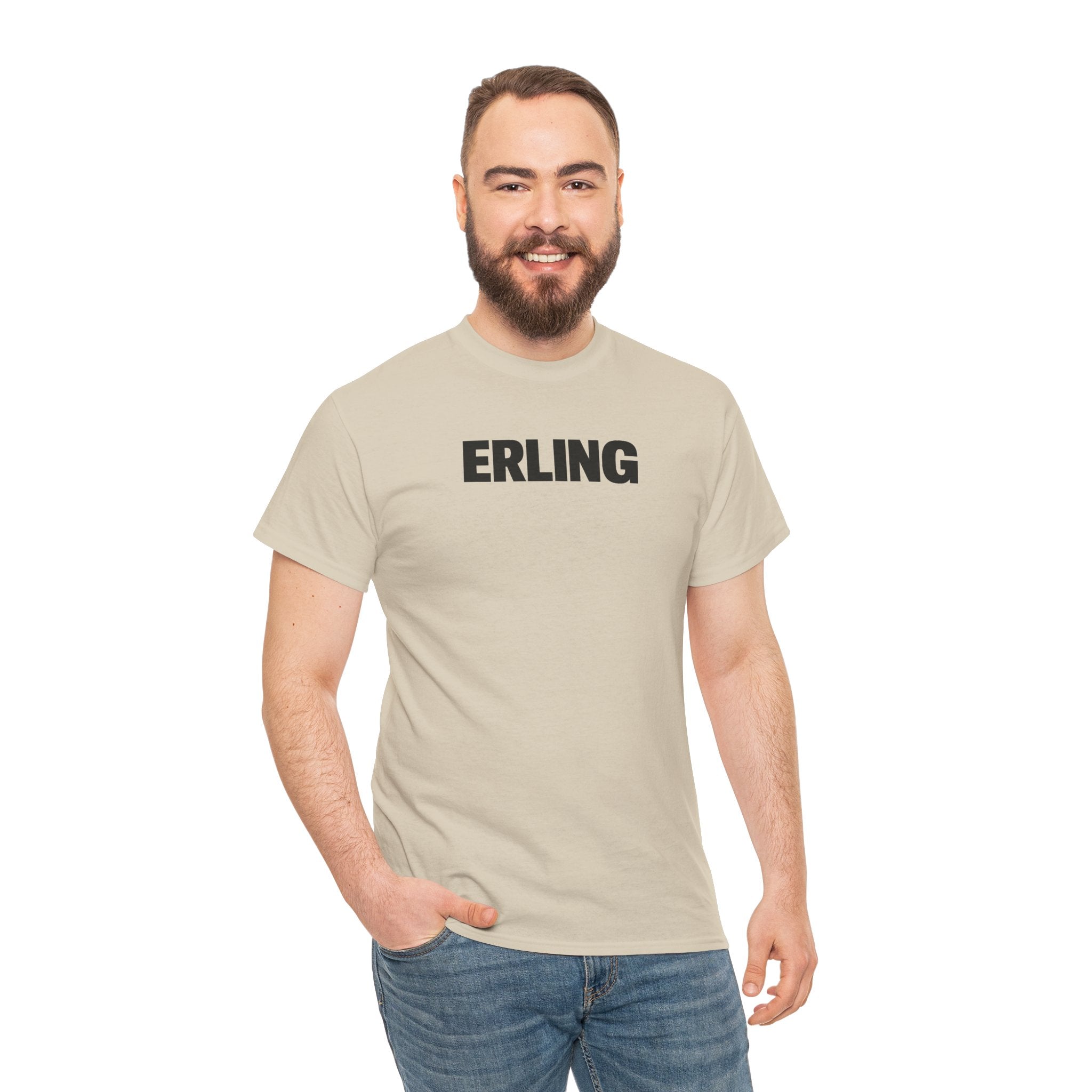 Erling Haaland Name Tee — Minimalist White Graphic T-Shirt
