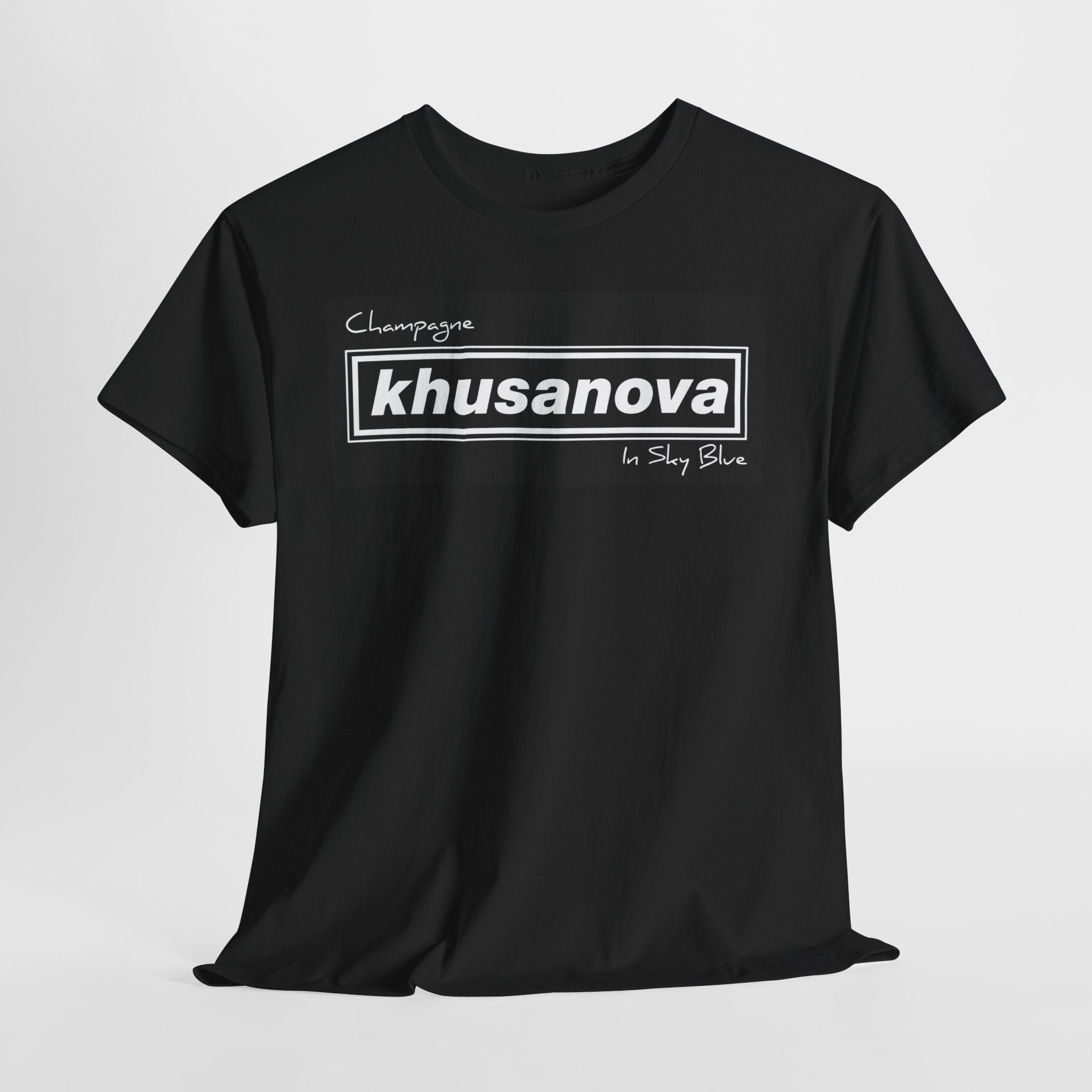 Khusanova Logo Tee — Manchester City Unofficial Black Graphic T‑Shirt