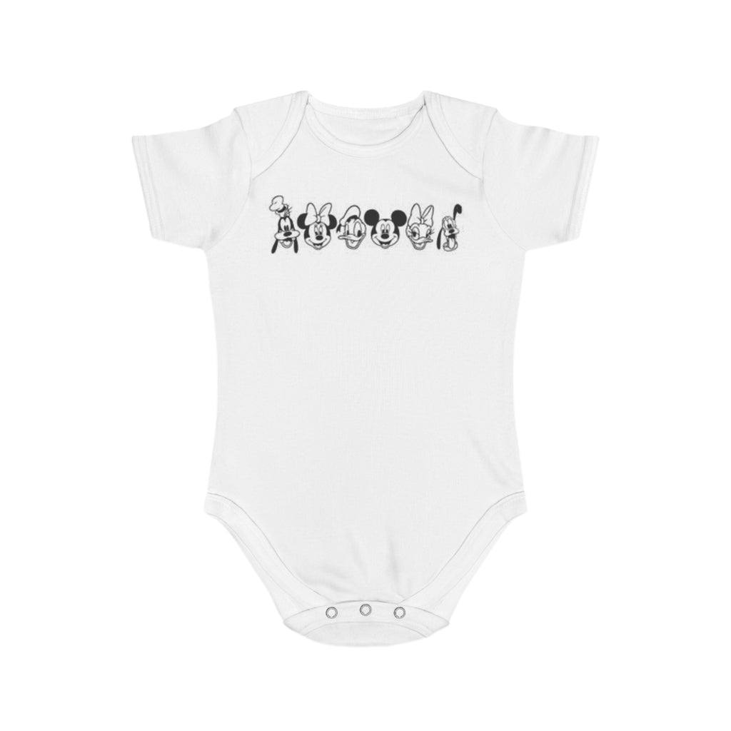 Disney Baby Bodysuit with Playful Character Faces — Cute Newborn Onesie