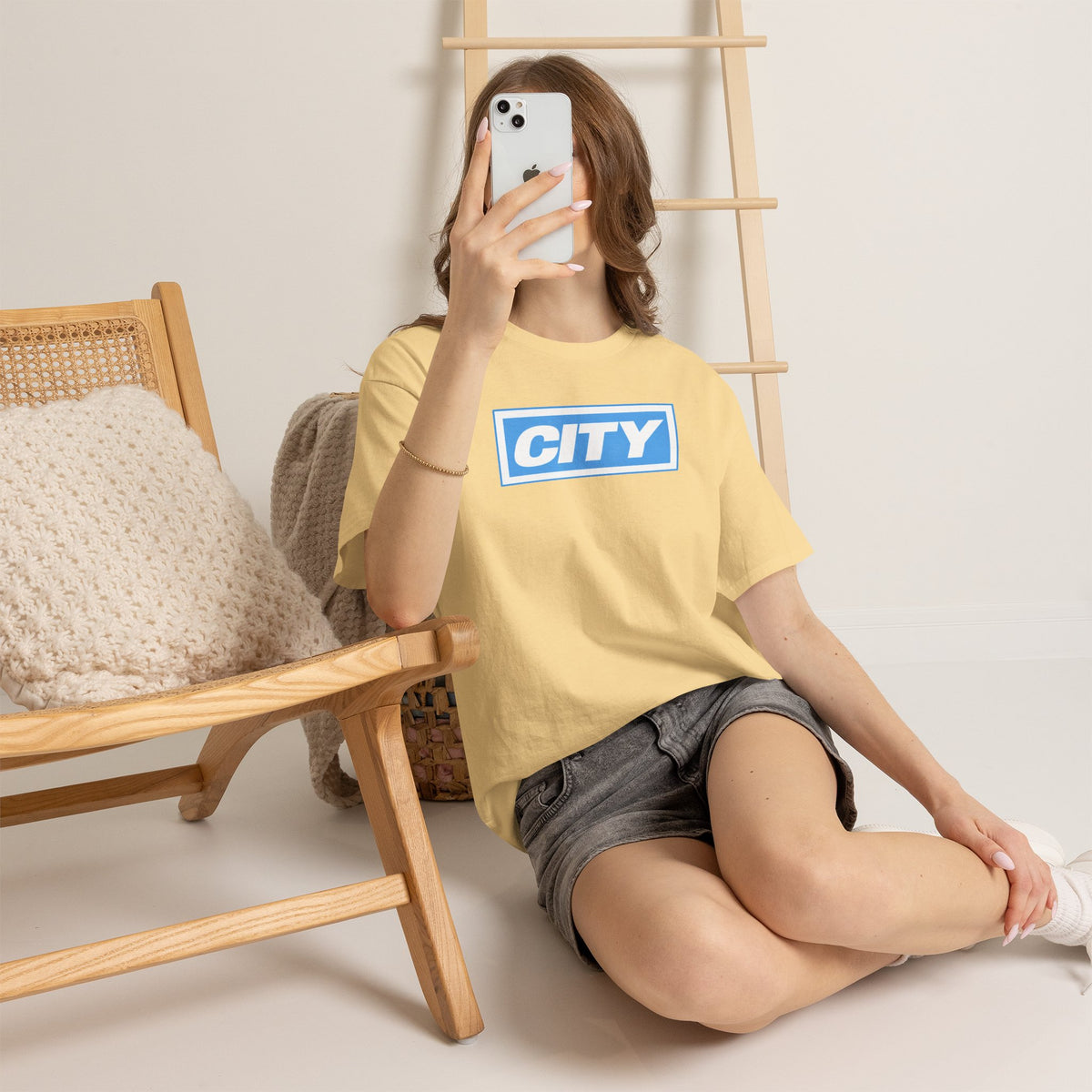 City Logo T-Shirt — Bold Blue Box Graphic Tee
