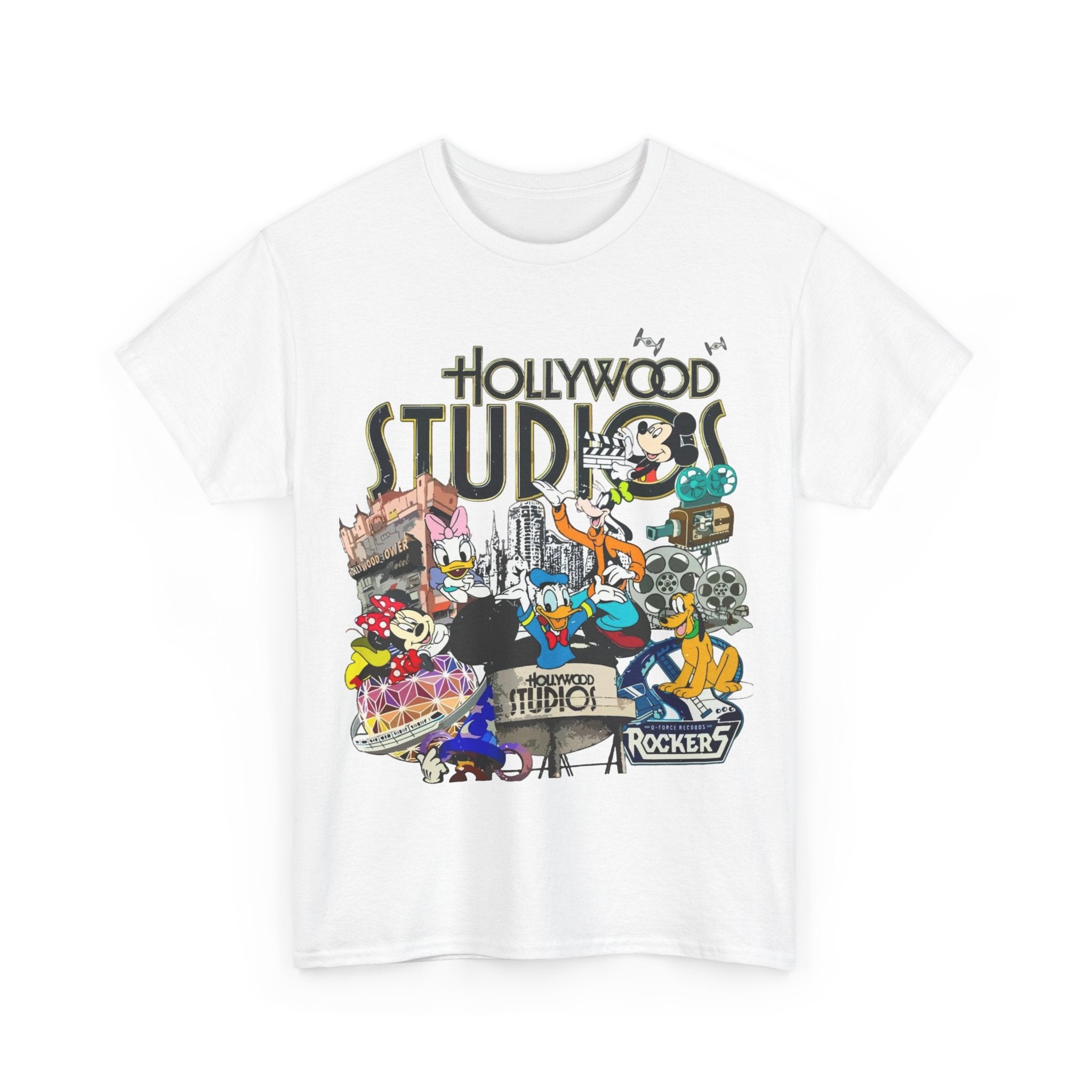 Hollywood Studios Collage T-Shirt — Vintage Theme Park Character Tee