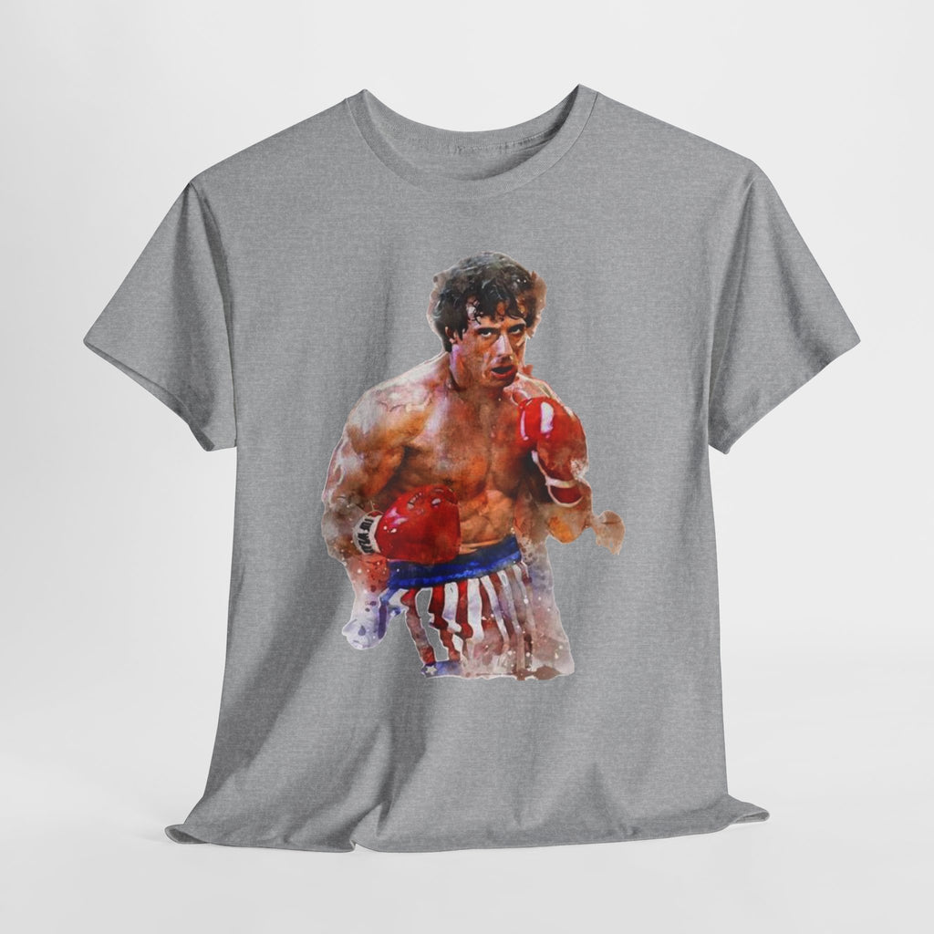 Boxer Rocky Painting T‑Shirt — Vintage American Flag Boxing Tee