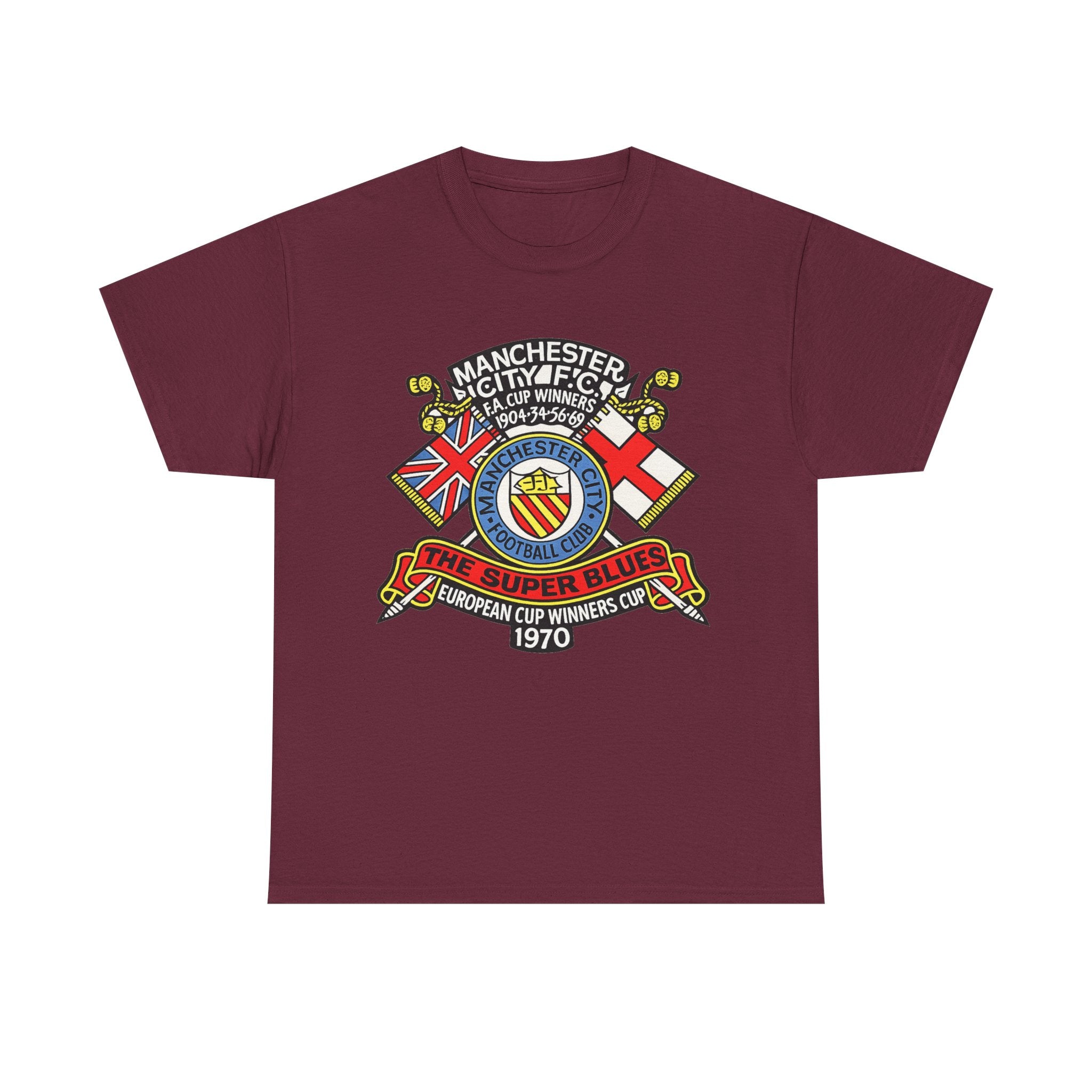 Manchester City Vintage Crest Tee — 'The Super Blues' 1970 European Cup Winners