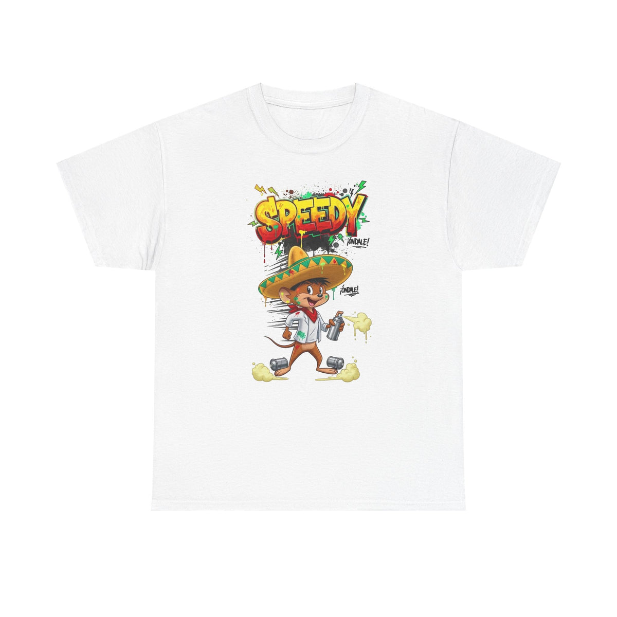 Speedy Sombrero Cartoon Tee — Mexican Street Food Runner Graphic T-Shirt