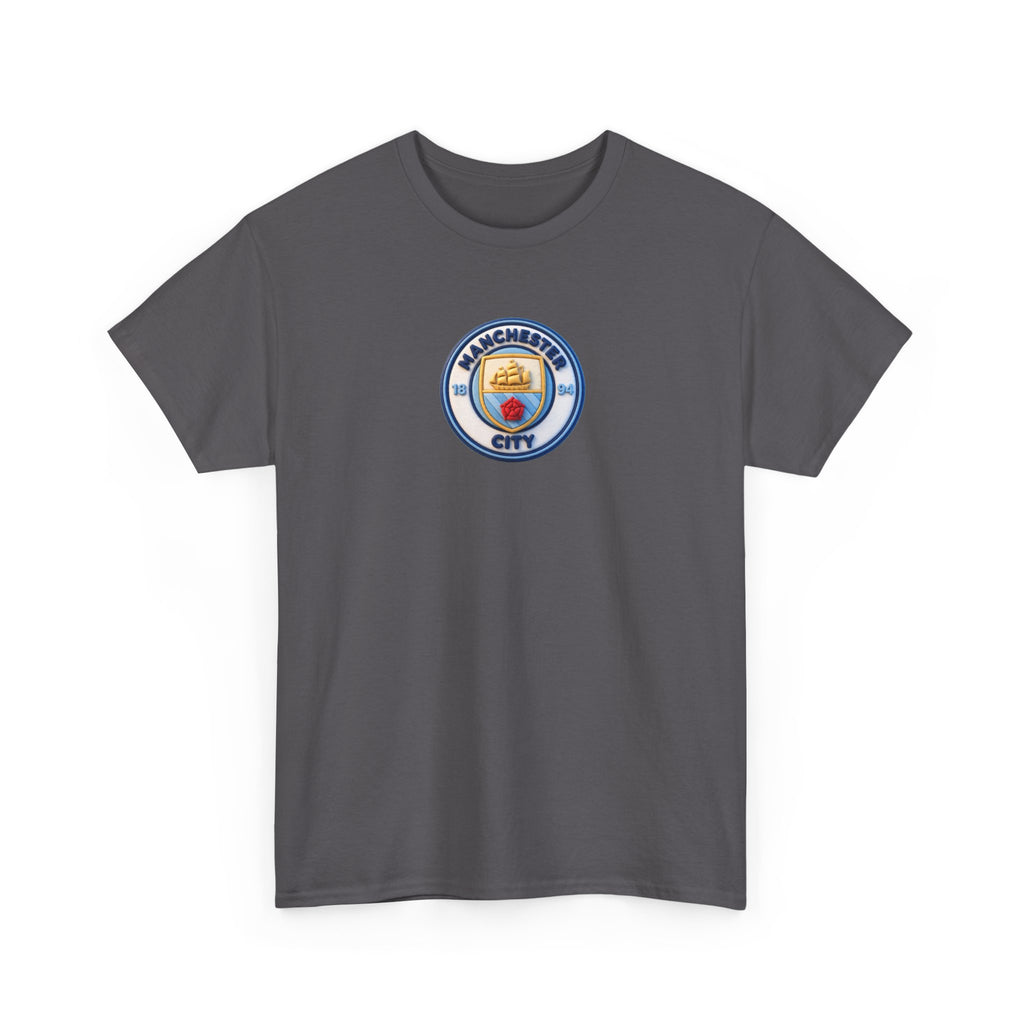 Manchester City Crest Unofficial 3D T-Shirt — Minimal Soccer Logo Tee