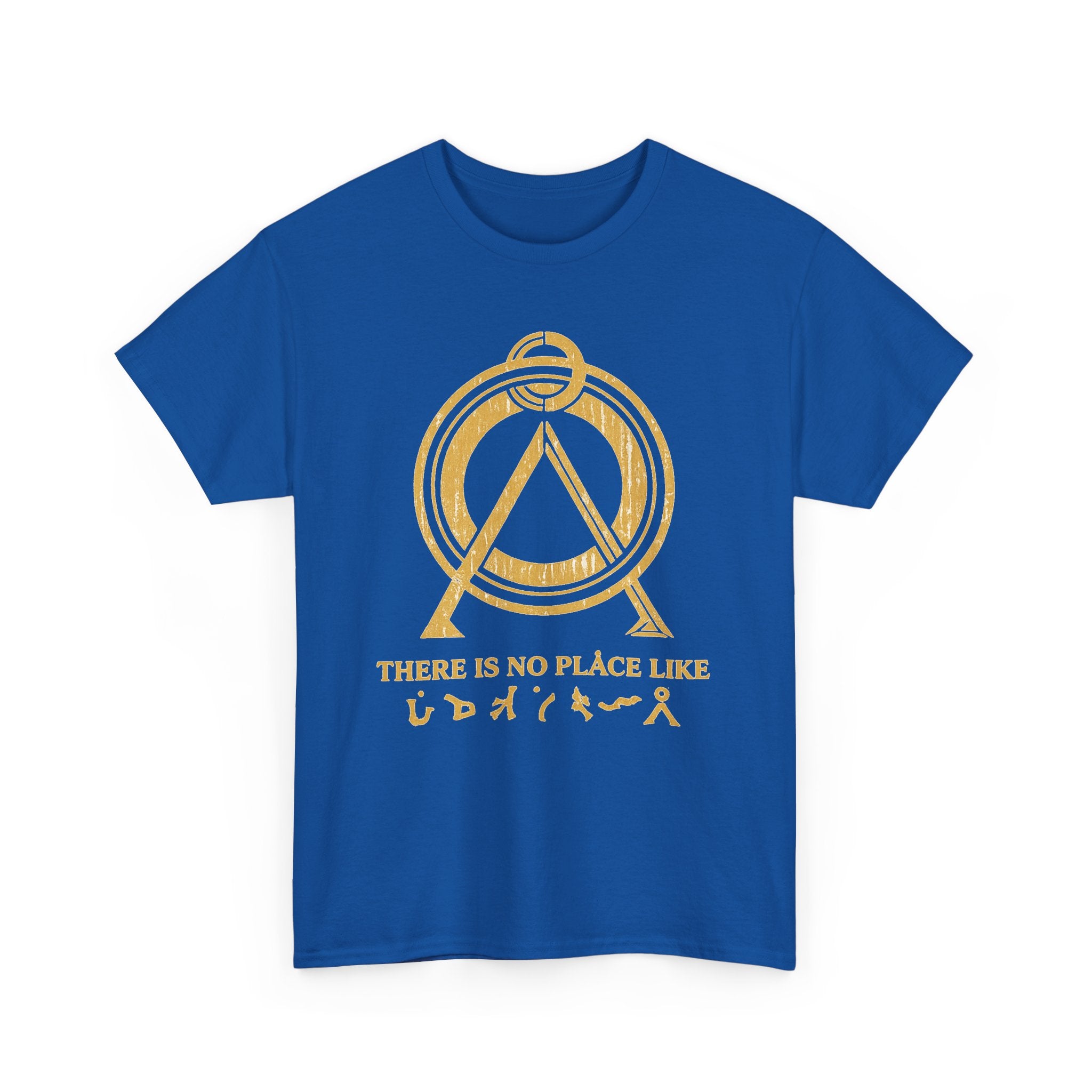 There Is No Place Like Home Graphic Tee — Vintage Gold Sigil T‑Shirt
