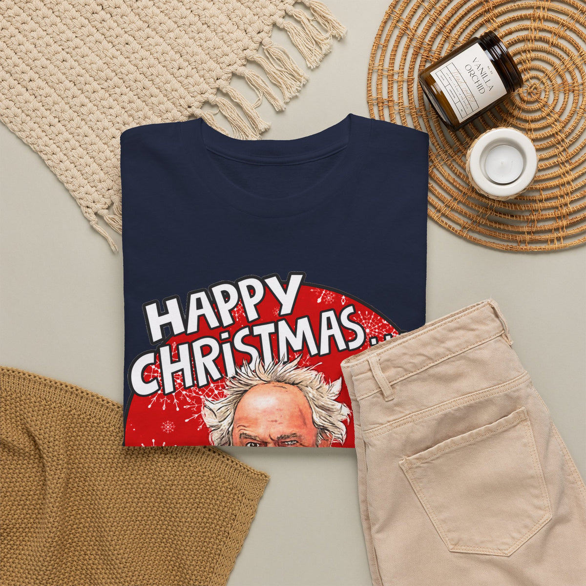 Funny Christmas Tee — “Happy Christmas… Now Feck Off!” Holiday Graphic T-Shirt