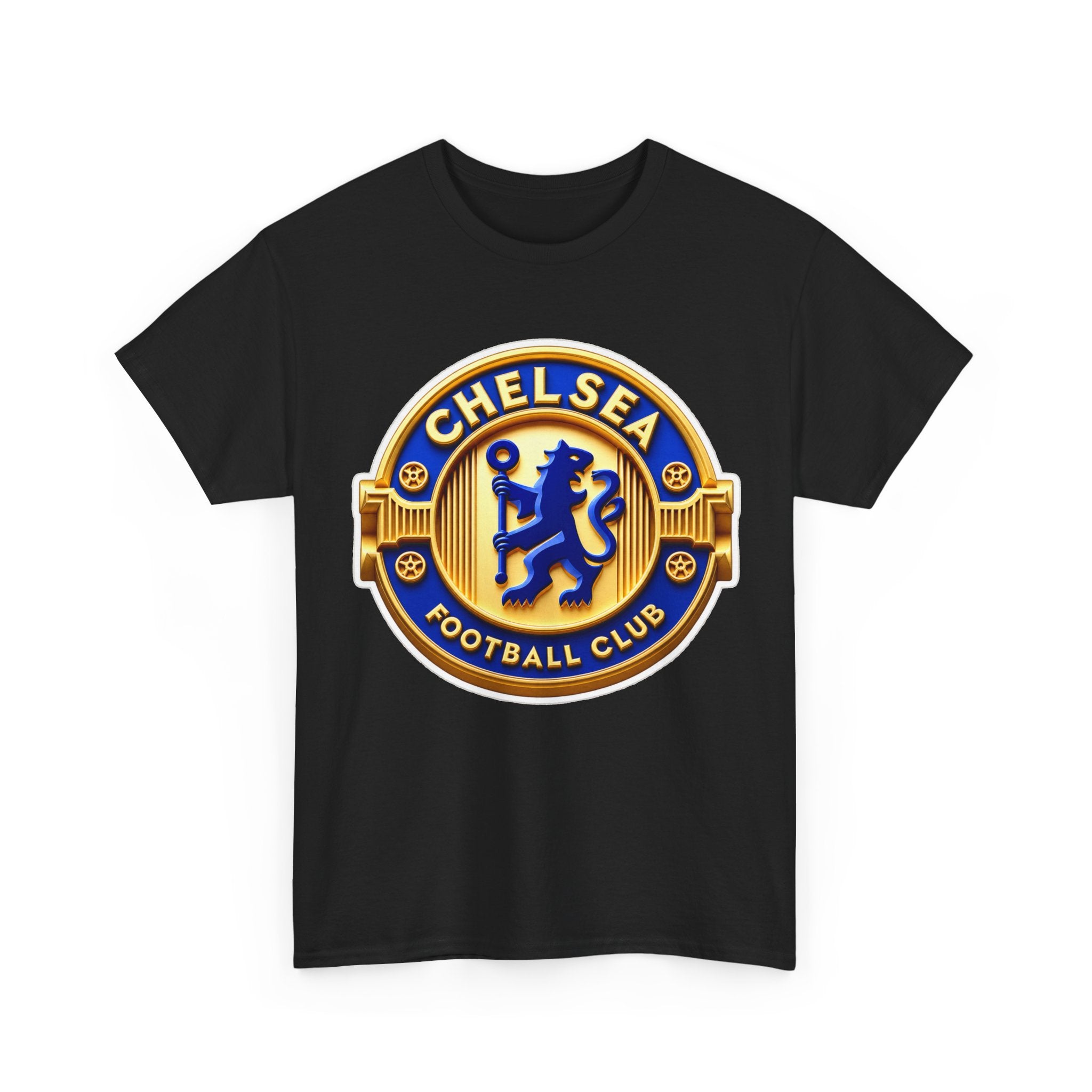 Chelsea Football Club Crest Tee — Retro Blue & Gold Soccer Emblem T-Shirt