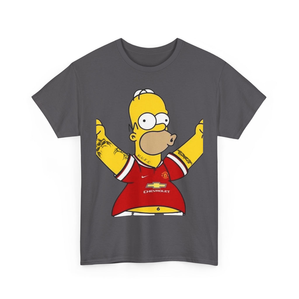Homer Simpson Manchester Fan T-Shirt — Cartoon Football Supporter Tee