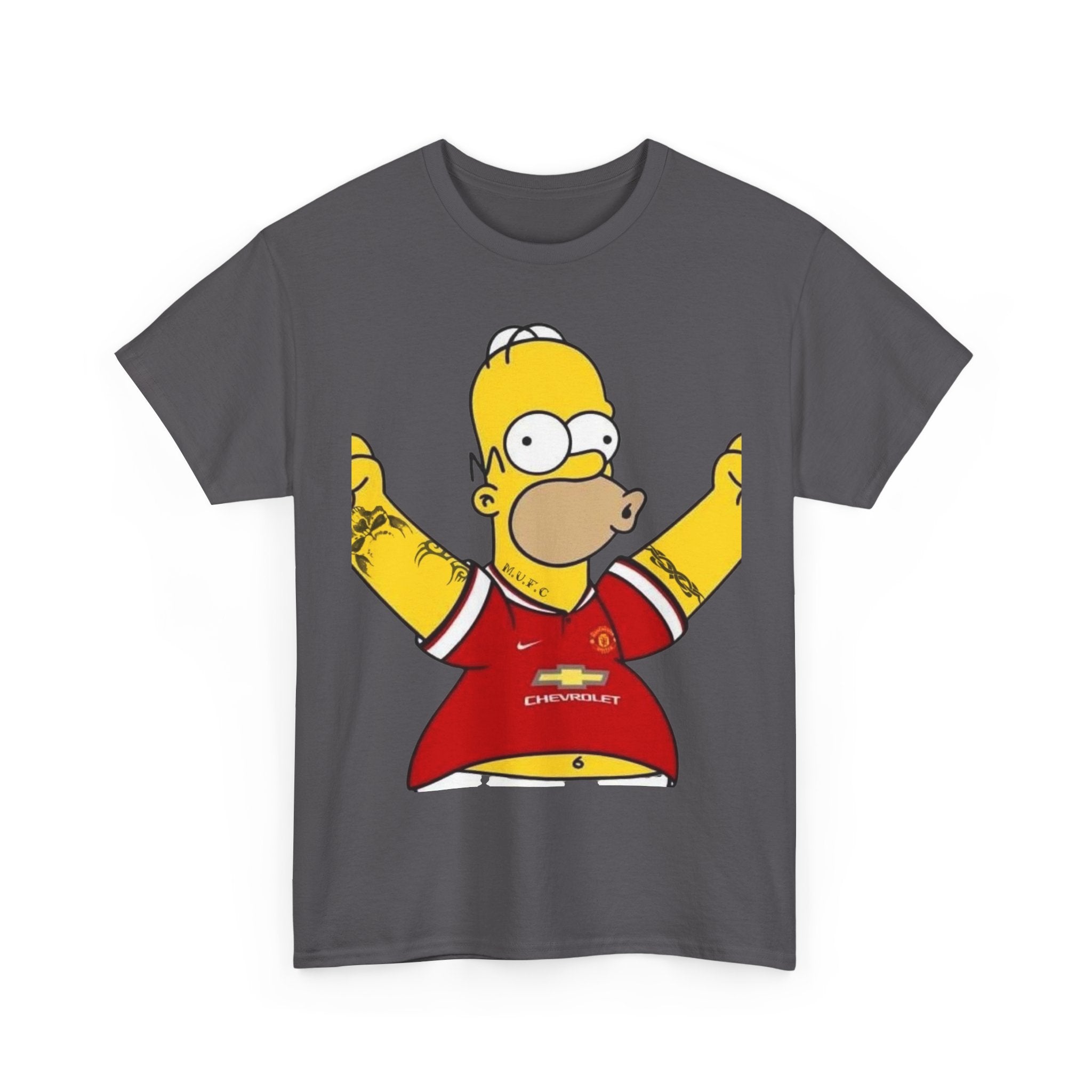 Homer Simpson Manchester Fan T-Shirt — Cartoon Football Supporter Tee