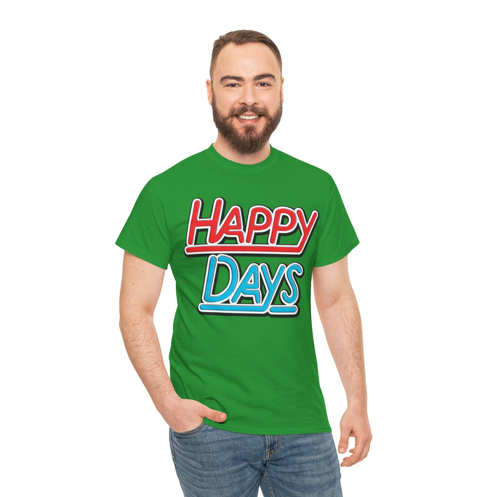 Happy Days T-Shirt — Retro Red & Blue Inspired Graphic Cotton T-shirt