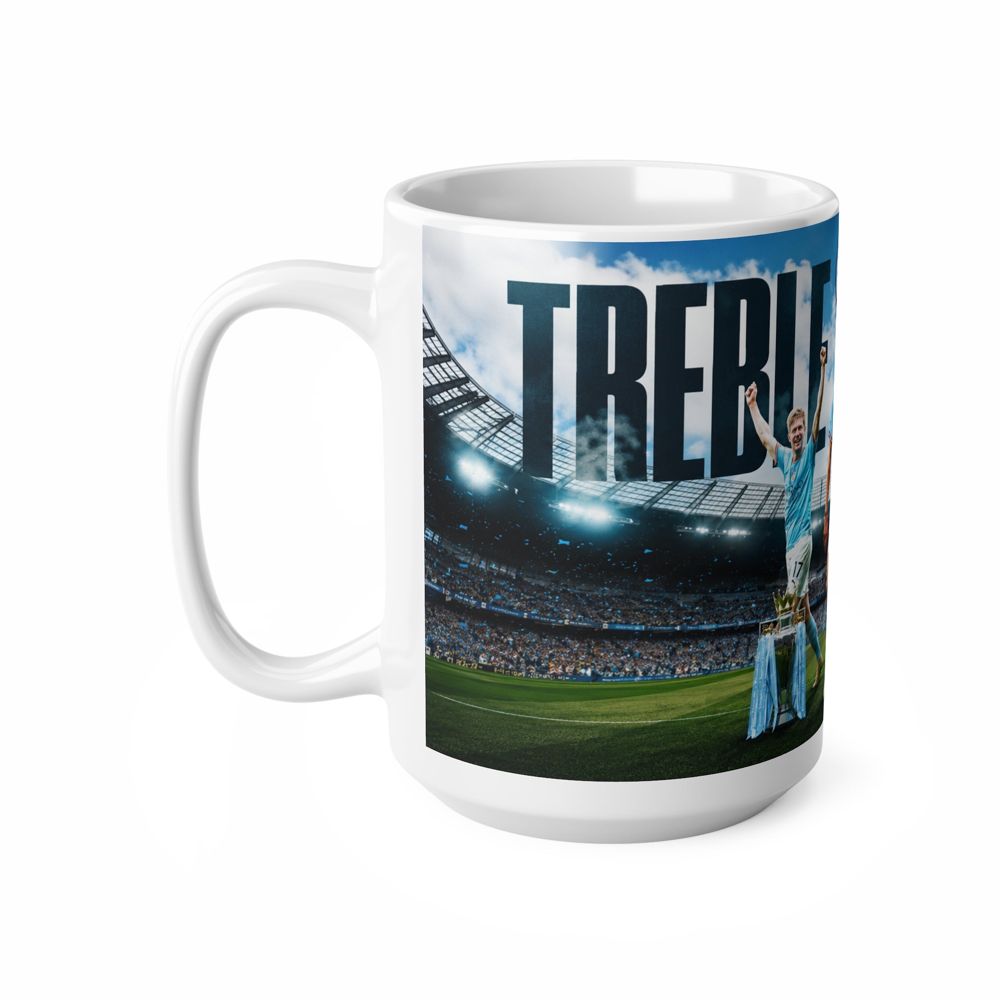 Manchester City Treble Winners Ceramic Coffee Mug — "Treble Winners" Ceramic Coffee Cup (11oz & 15oz)