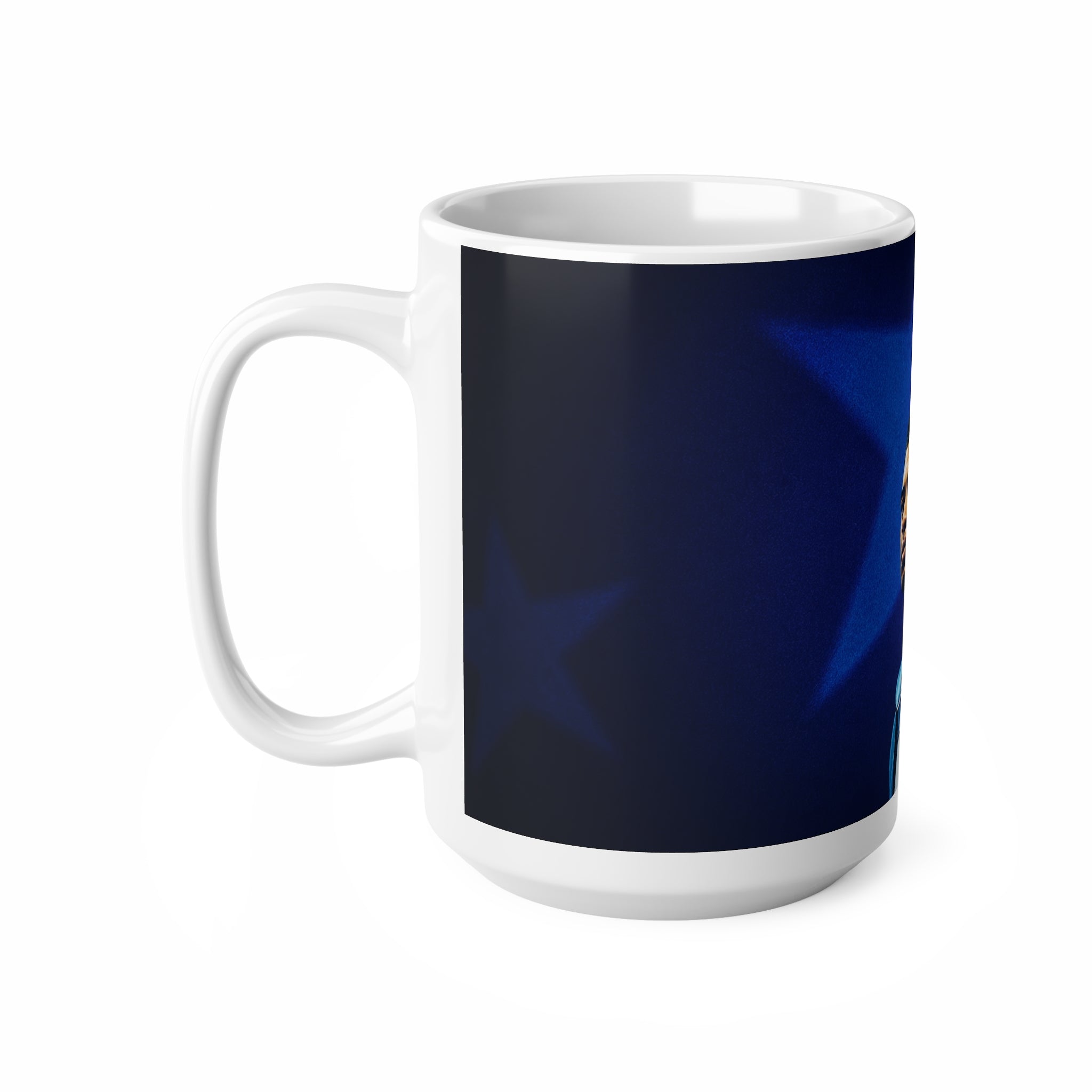 Jude Bellingham England Soccer Star Portrait Coffee Mug — Blue Star Ceramic Cup (11oz/15oz)