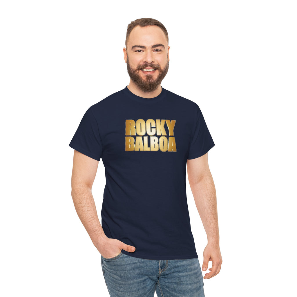 Rocky Balboa Gold Logo Tee — Retro Boxing Movie Fan T-Shirt